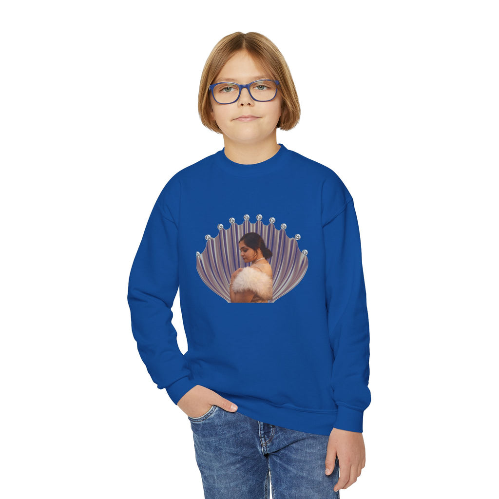 Youth Crewneck Sweatshirt — 'We Will Be Home' Vintage Portrait Graphic