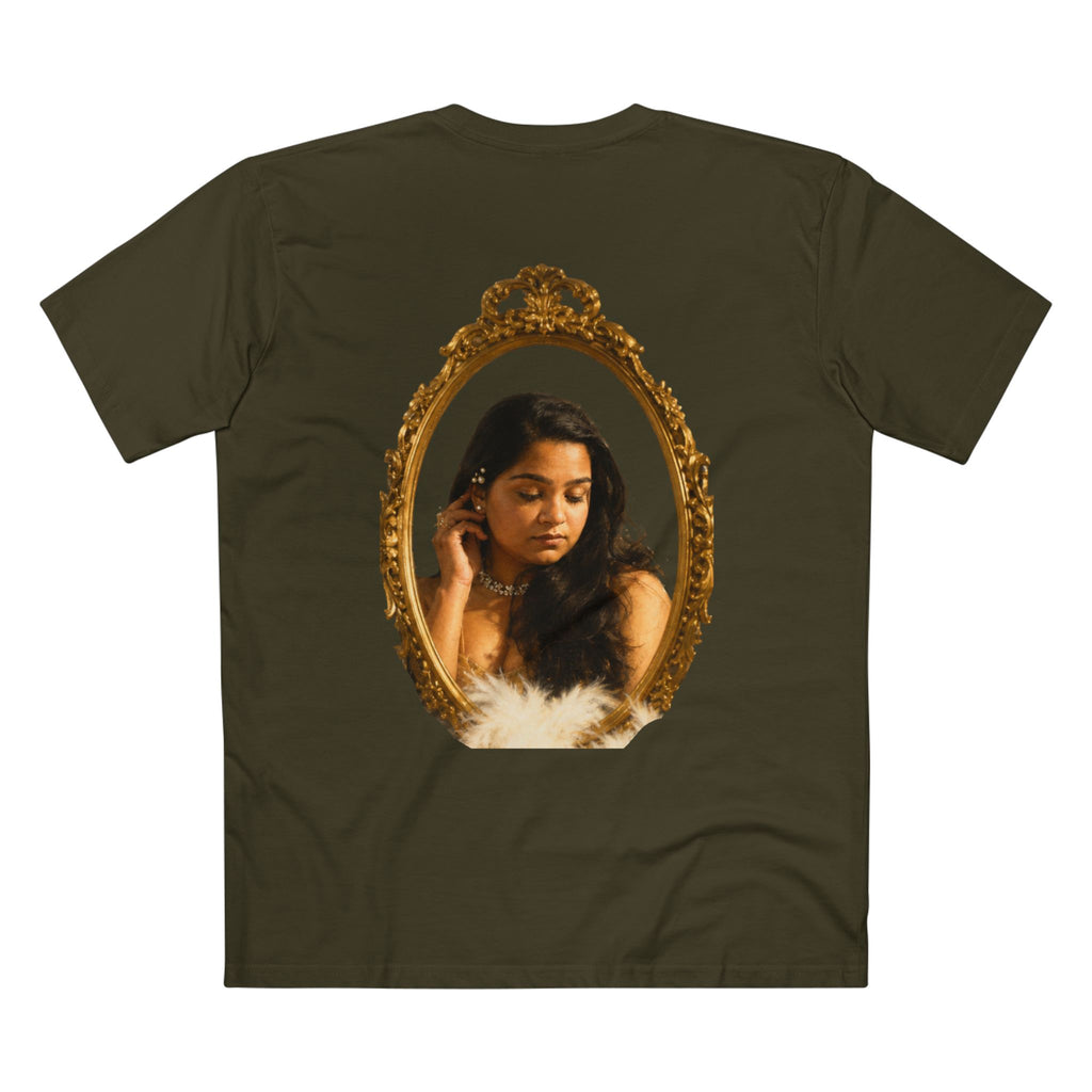 Vintage Vanity Tee — Antique Mirror & Shell Art Graphic T-Shirt