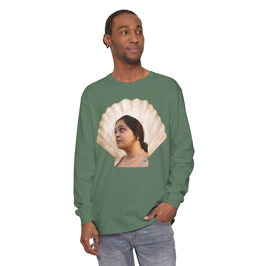 Shell Portrait Long Sleeve Tee — “We Will Be Home” Back Script
