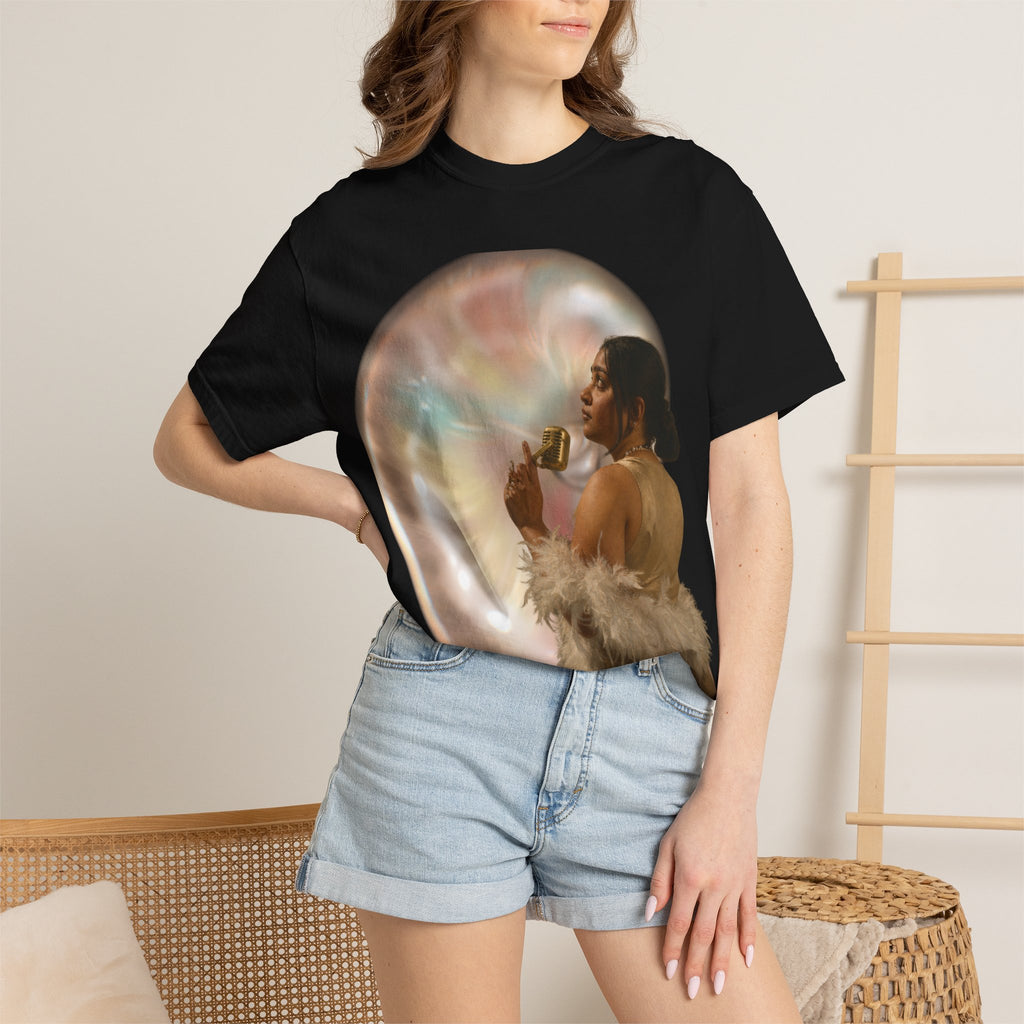 T‑Shirt — Retro Glam Woman with Iridescent Bubble | 'We Will Become' Graphic Tee