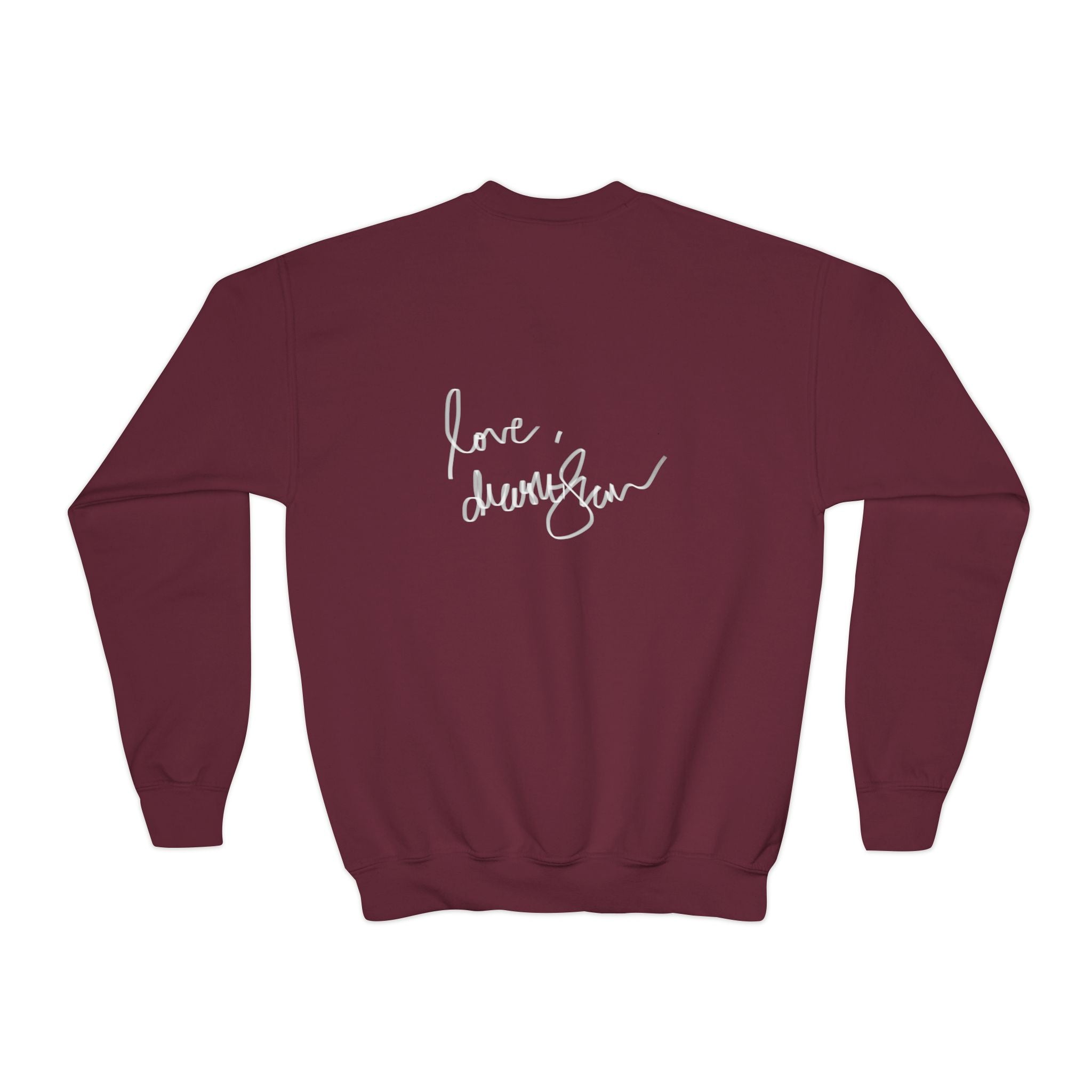 Youth Crewneck Sweatshirt — 'We Will Be Home' Vintage Portrait Graphic