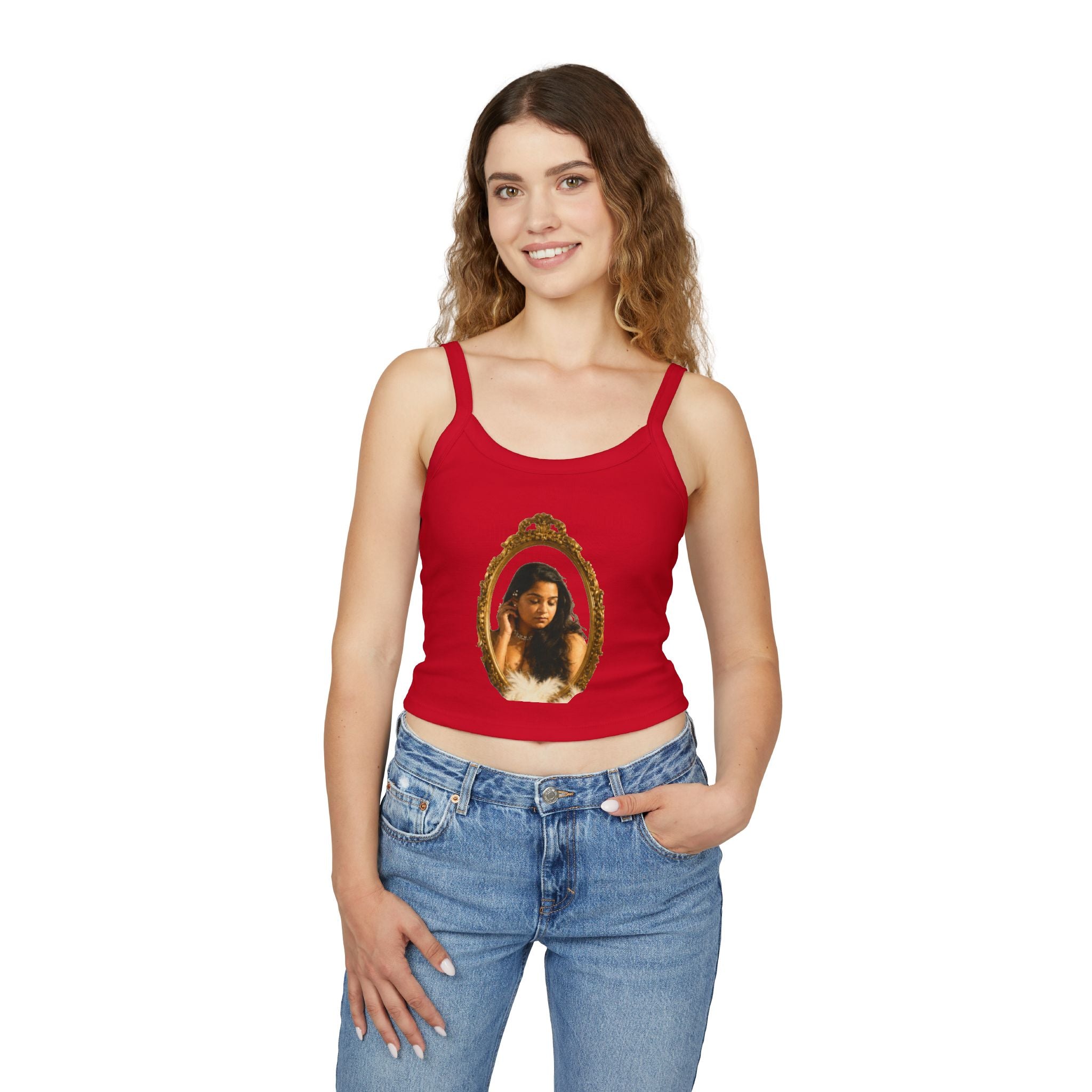 Mirror Portrait Crop Tank — "love, demi~gün" Signature Graphic