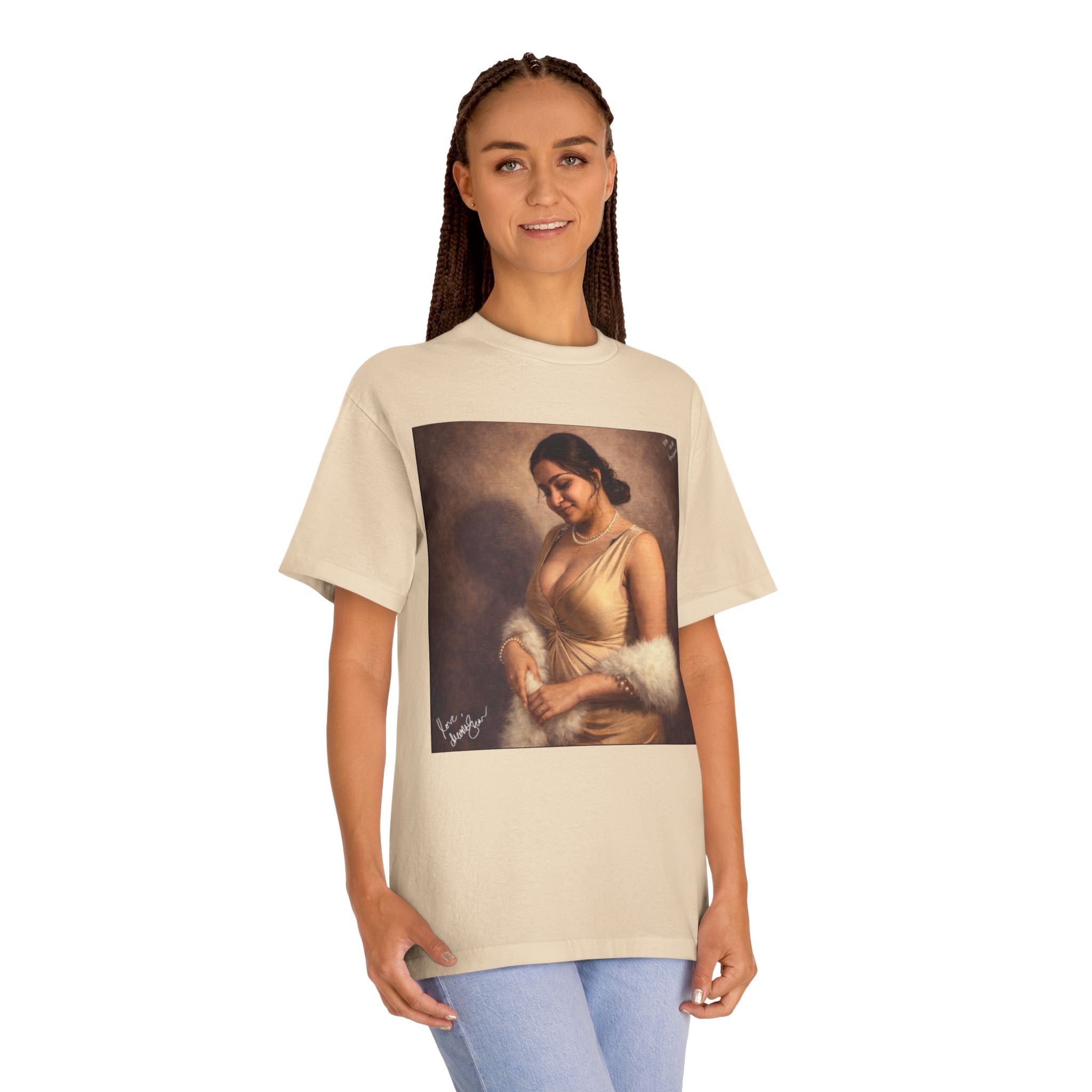Vintage Portrait Tee — Elegant Woman Art Print T-Shirt