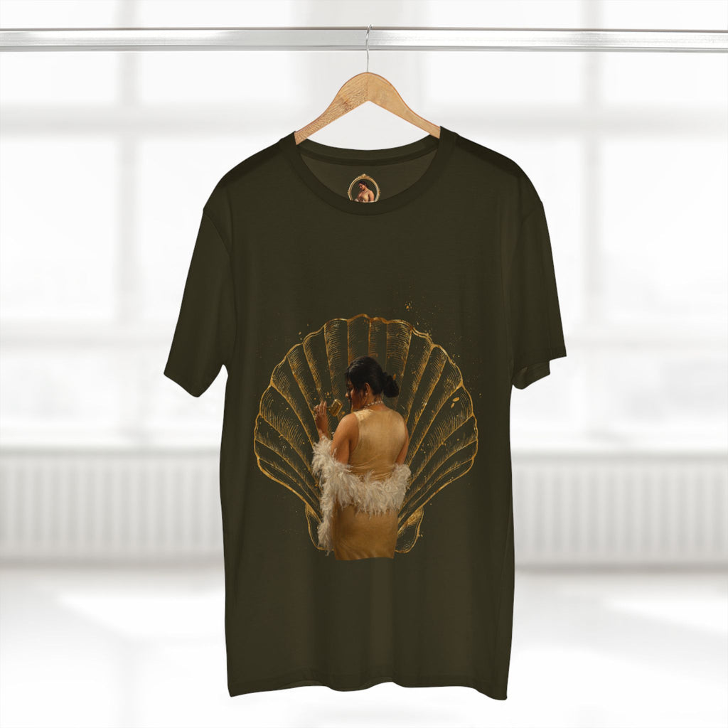 Vintage Vanity Tee — Antique Mirror & Shell Art Graphic T-Shirt