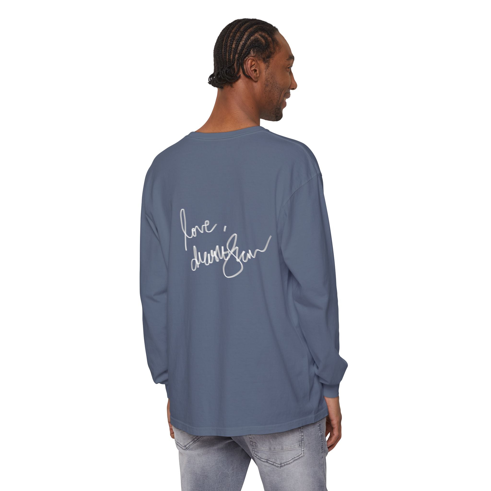 Long Sleeve T-Shirt — “Love, Dua Lipa” Shell Goddess Graphic