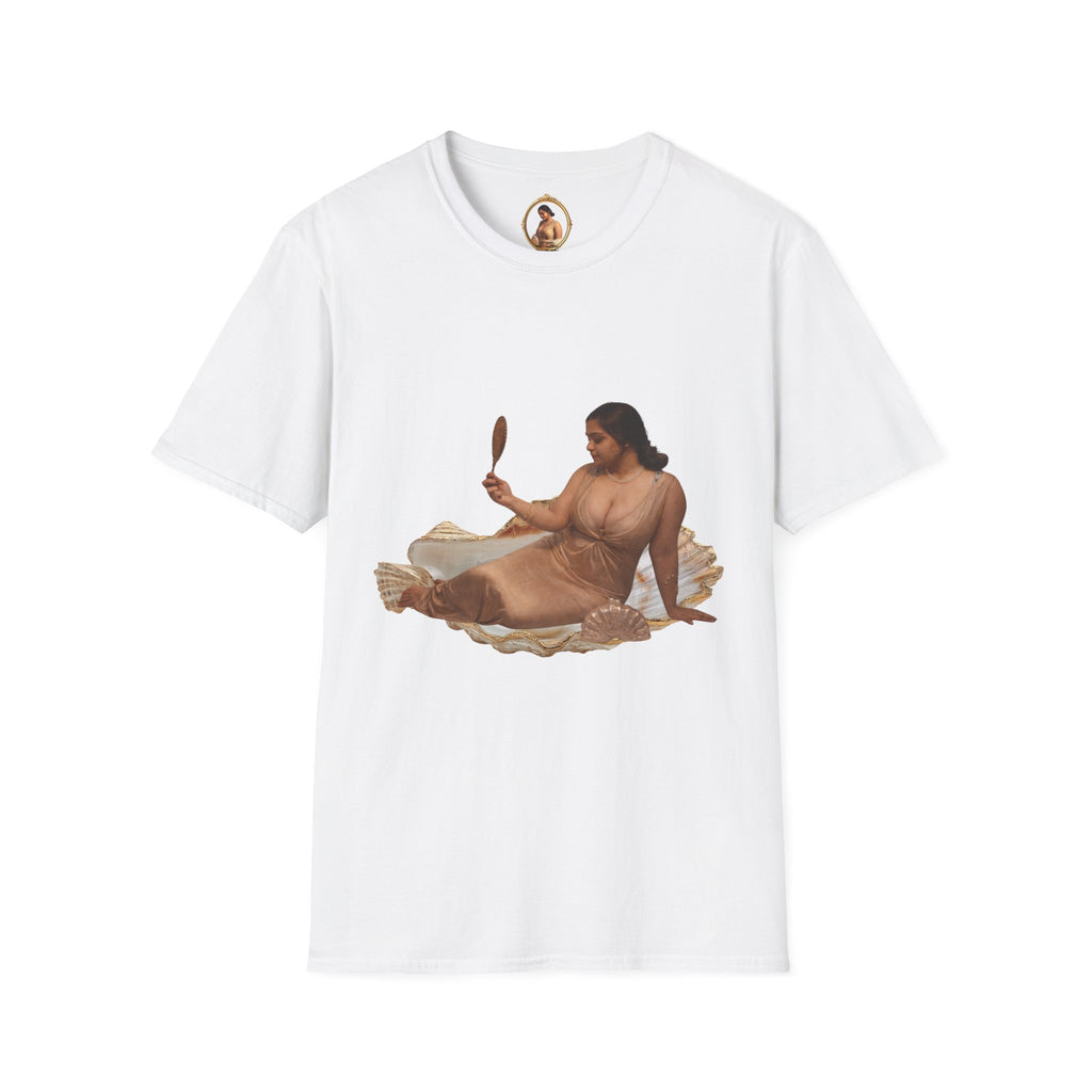 T-Shirt — Vintage Reclining Woman with Hand Mirror Art Tee