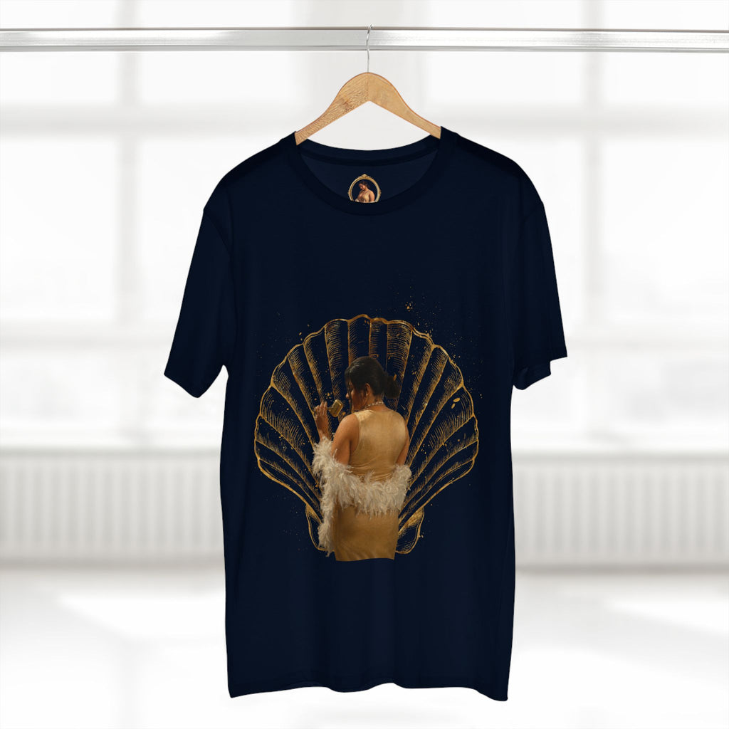 Vintage Vanity Tee — Antique Mirror & Shell Art Graphic T-Shirt