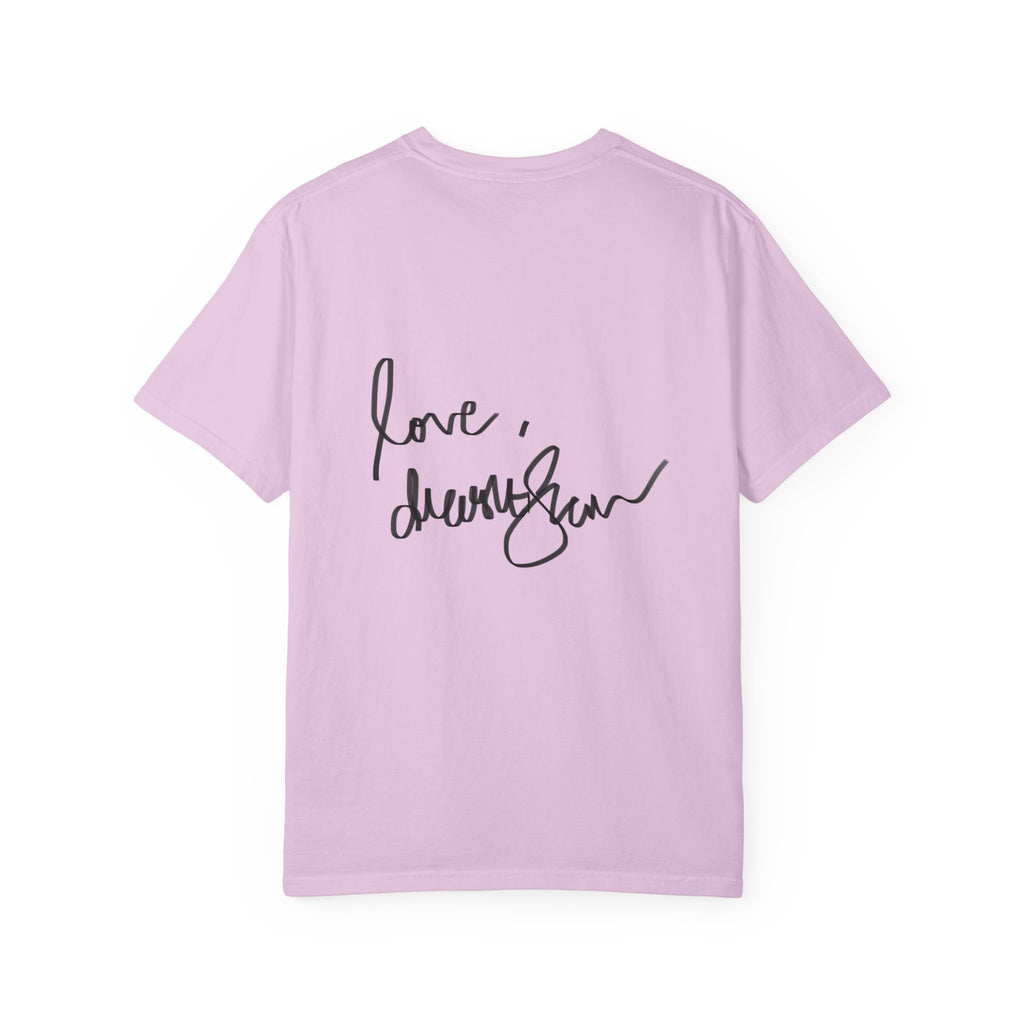 T-Shirt — Vintage Glam Portrait Tee with Signature "Love, Drashti"