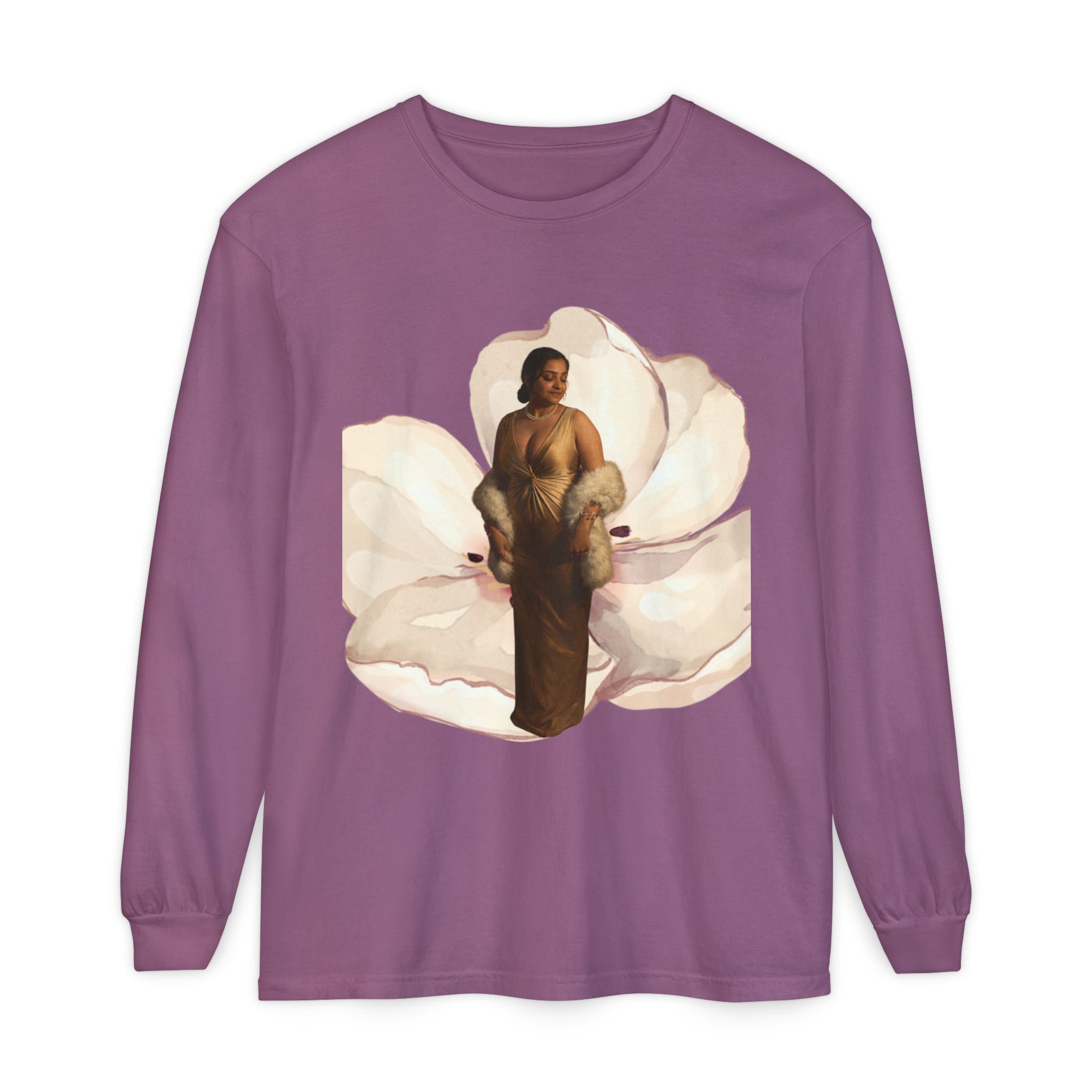 We Will Be Home Long Sleeve Tee — Floral Vintage Portrait Graphic