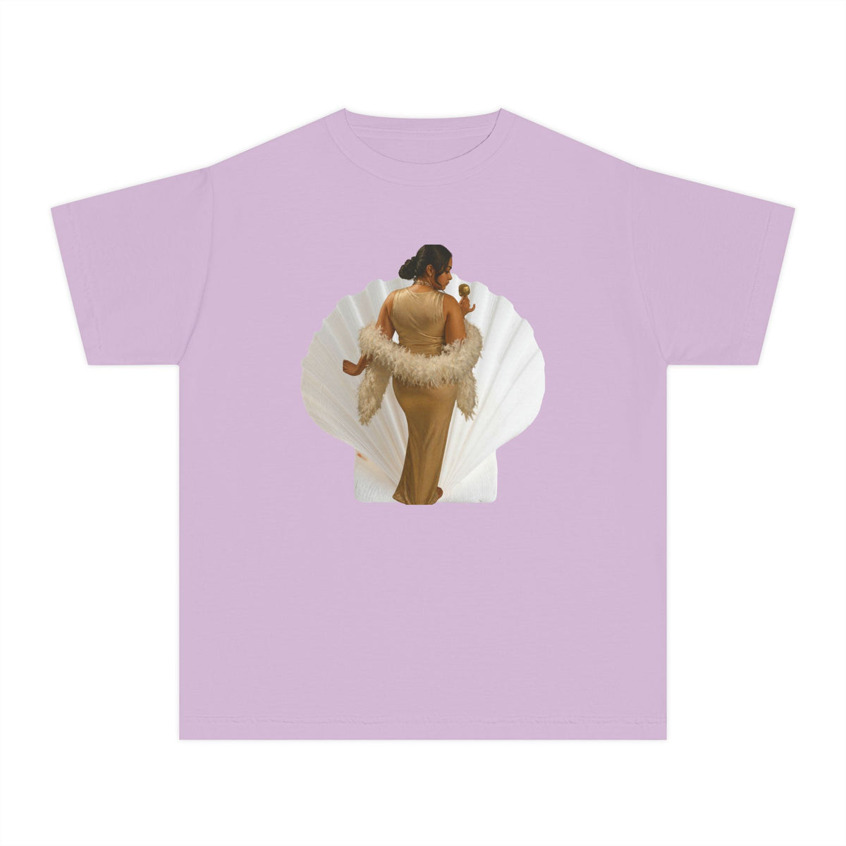 Drashti Youth Tee — Elegant Portrait Shell Graphic