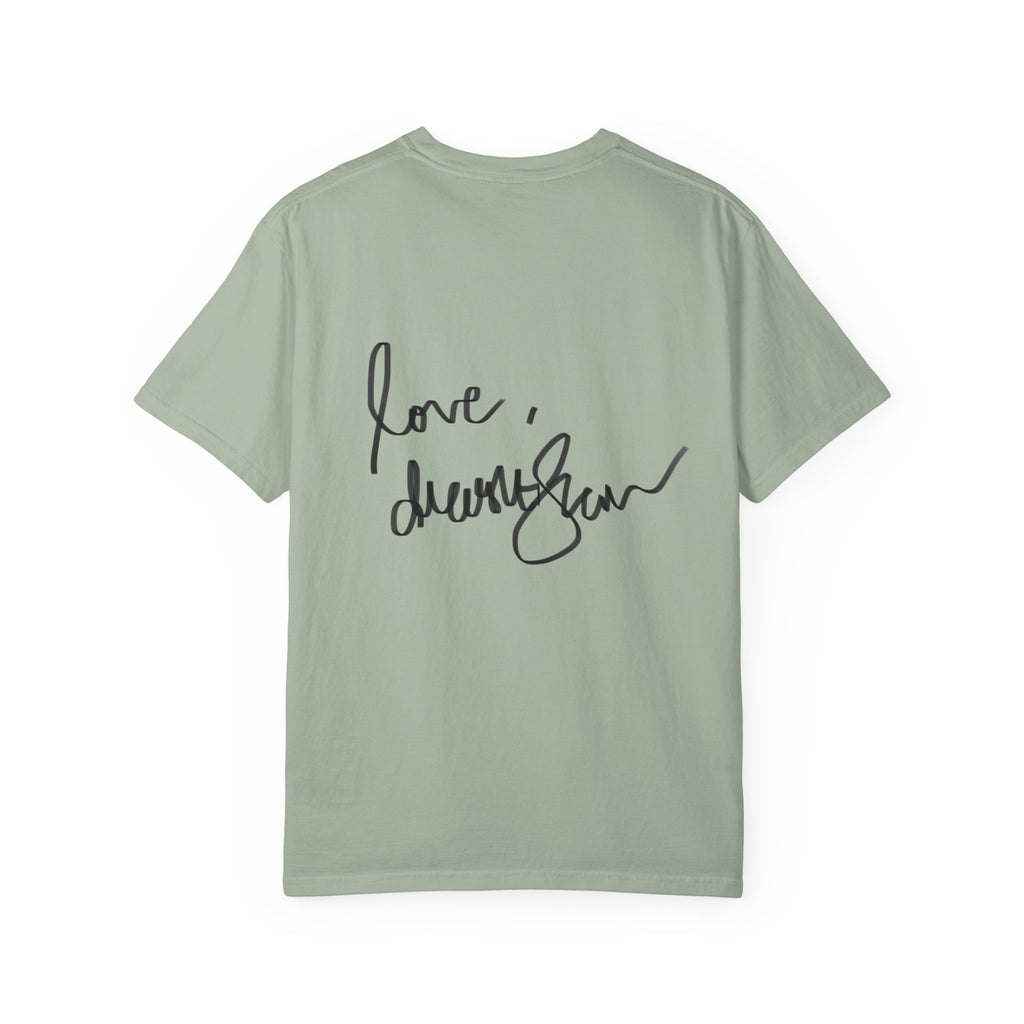 T-Shirt — Vintage Glam Portrait Tee with Signature "Love, Drashti"