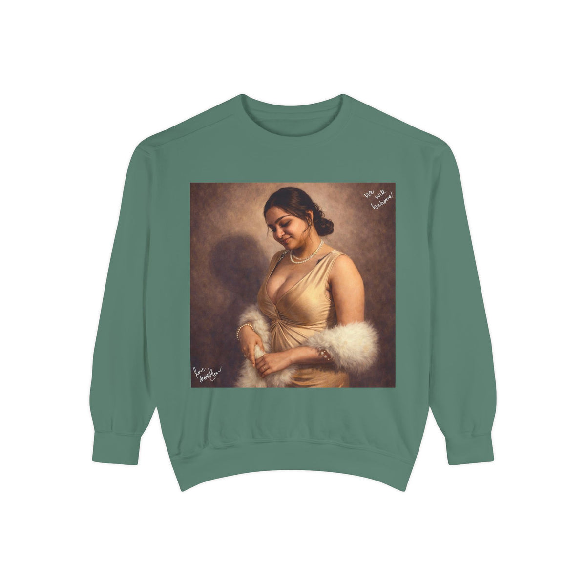 Drashti Portrait Sweatshirt — Vintage Frame Graphic Pullover