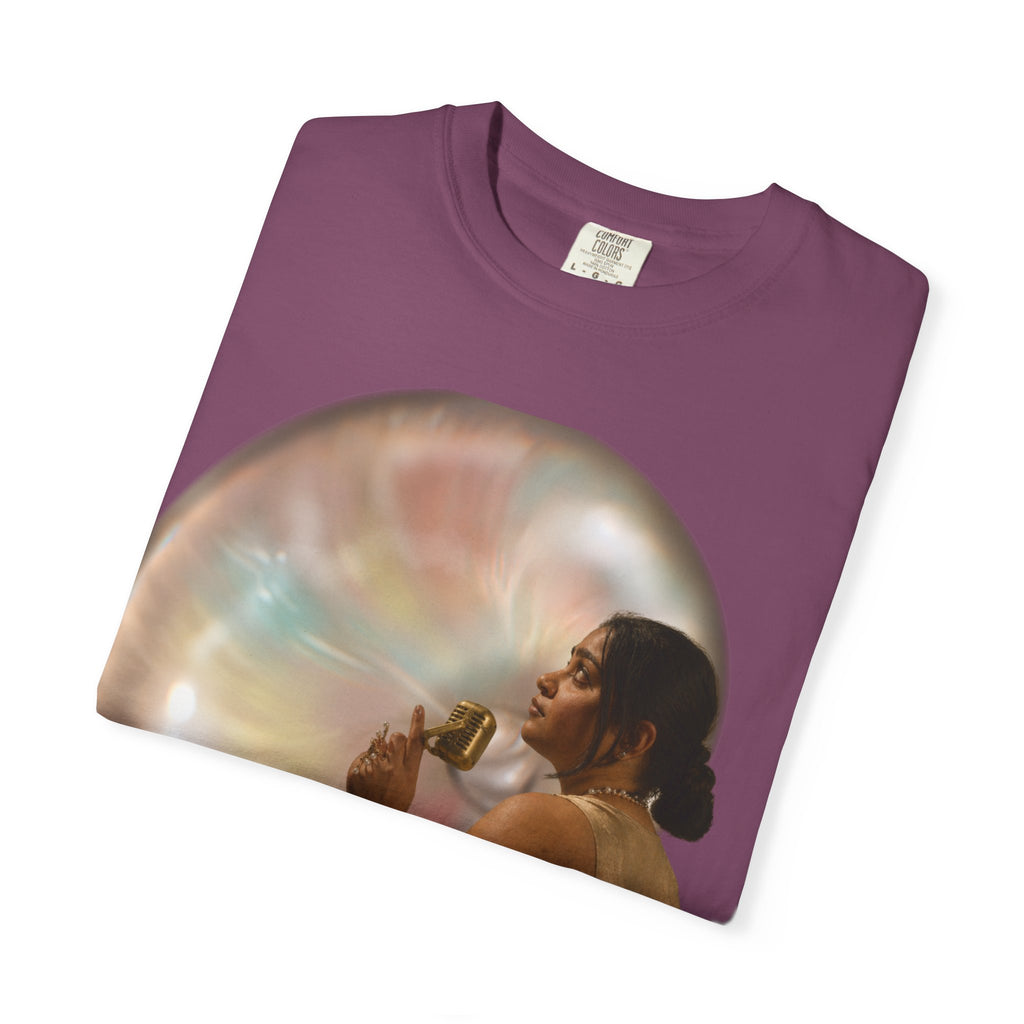 T‑Shirt — Retro Glam Woman with Iridescent Bubble | 'We Will Become' Graphic Tee