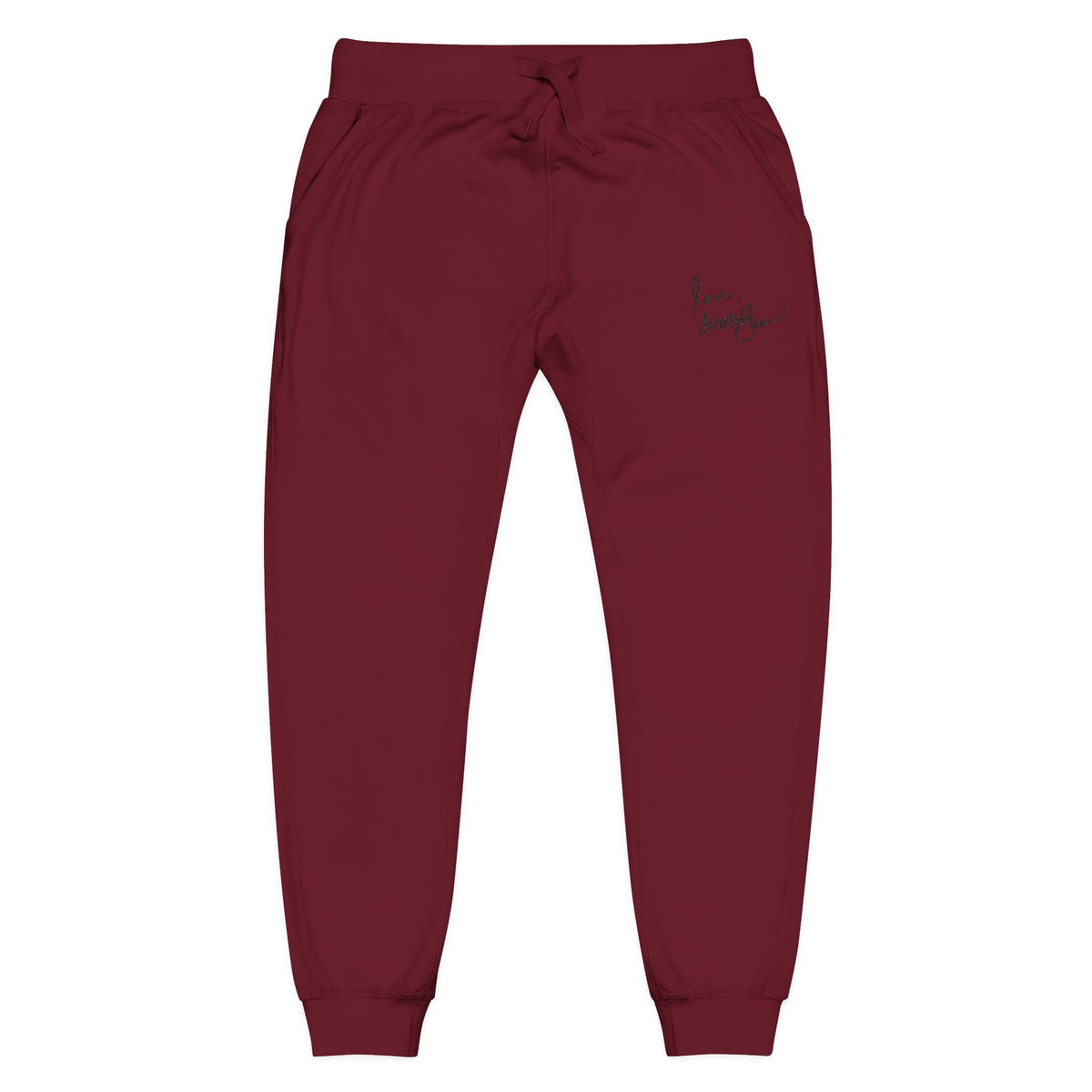 Drashti Embroidered Golden Lion Joggers — Cozy Fleece Sweatpants