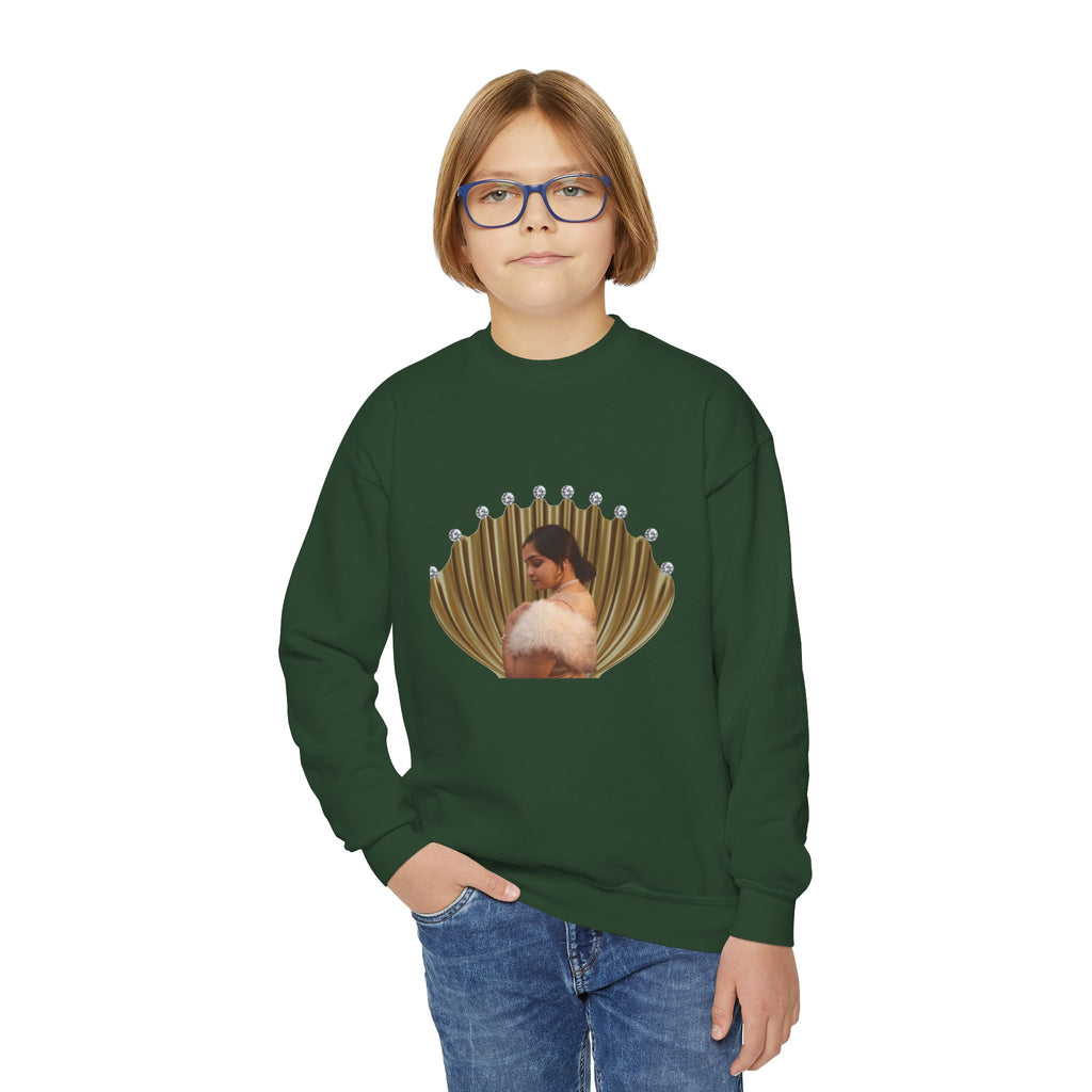 Youth Crewneck Sweatshirt — 'We Will Be Home' Vintage Portrait Graphic