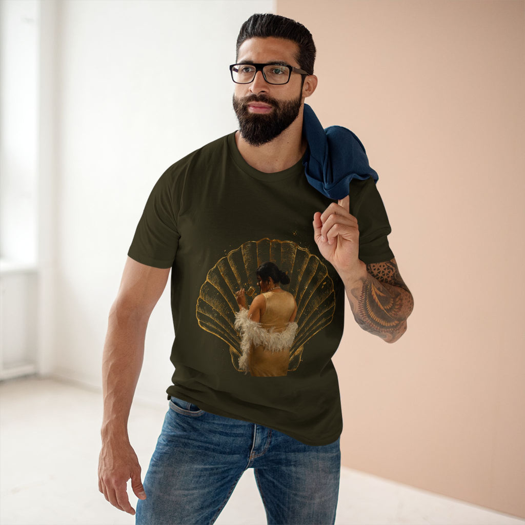 Vintage Vanity Tee — Antique Mirror & Shell Art Graphic T-Shirt