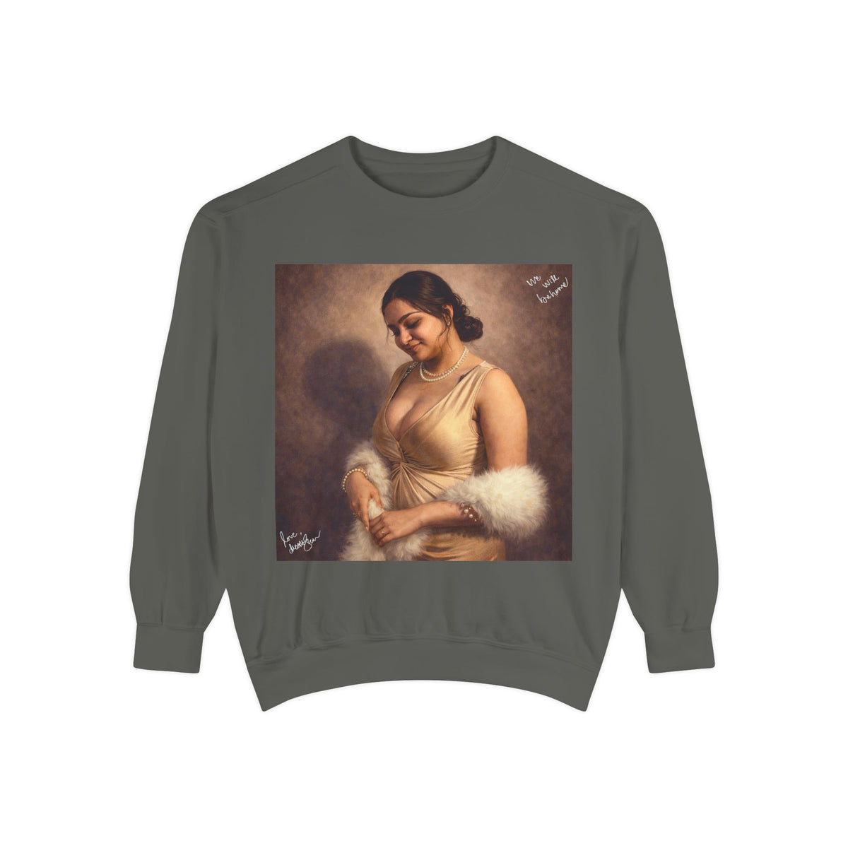 Drashti Portrait Sweatshirt — Vintage Frame Graphic Pullover