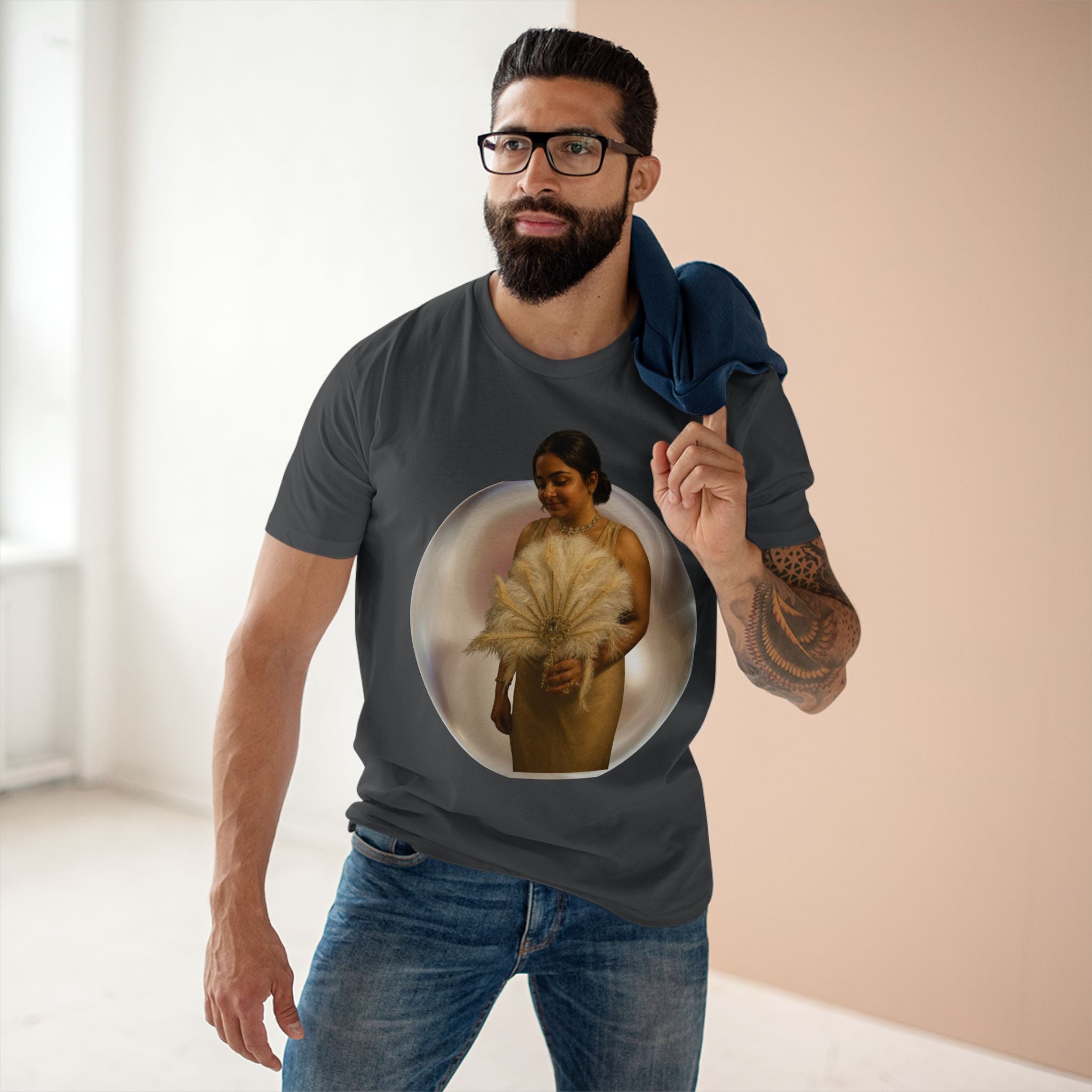 T‑Shirt — Vintage Portrait Bubble with 'We Will Become' Script