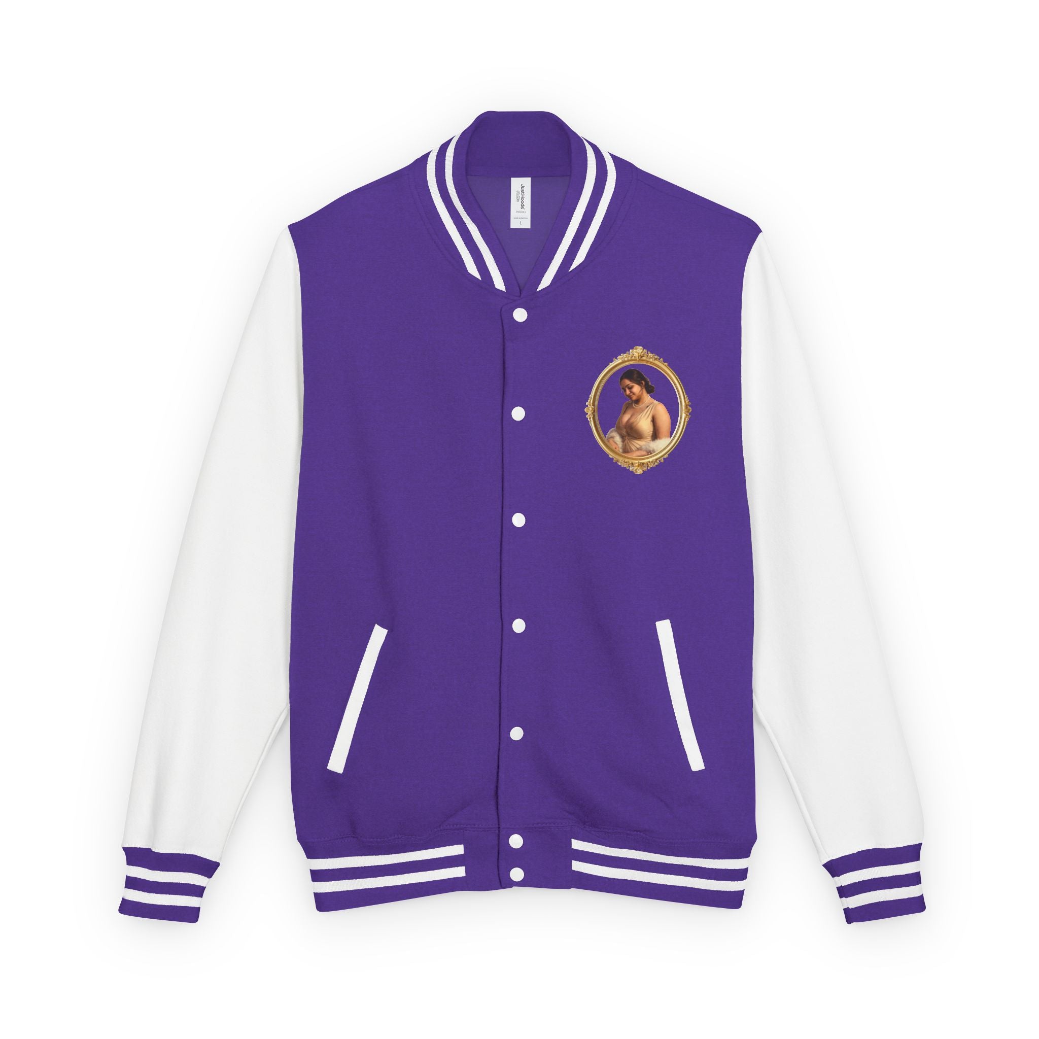 Vintage Portrait Letterman Jacket — Framed Classical Art Varsity Jacket