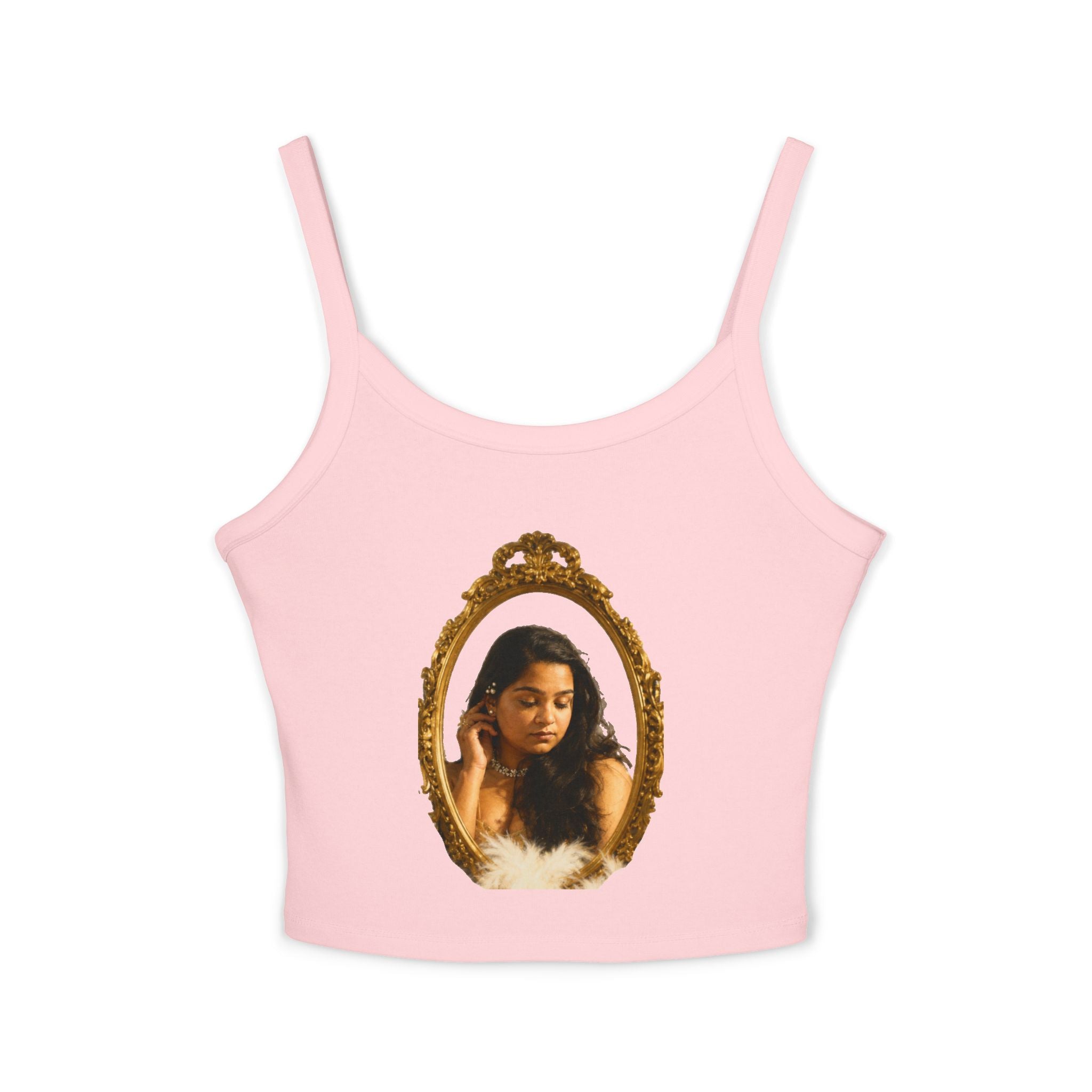 Mirror Portrait Crop Tank — "love, demi~gün" Signature Graphic