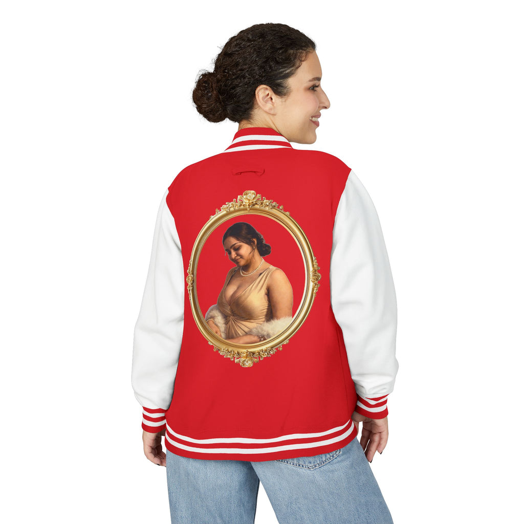 Vintage Portrait Letterman Jacket — Framed Classical Art Varsity Jacket