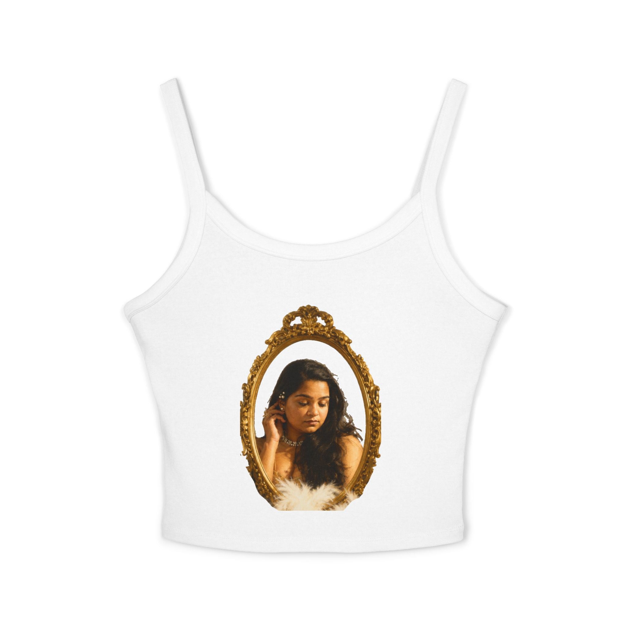 Mirror Portrait Crop Tank — "love, demi~gün" Signature Graphic