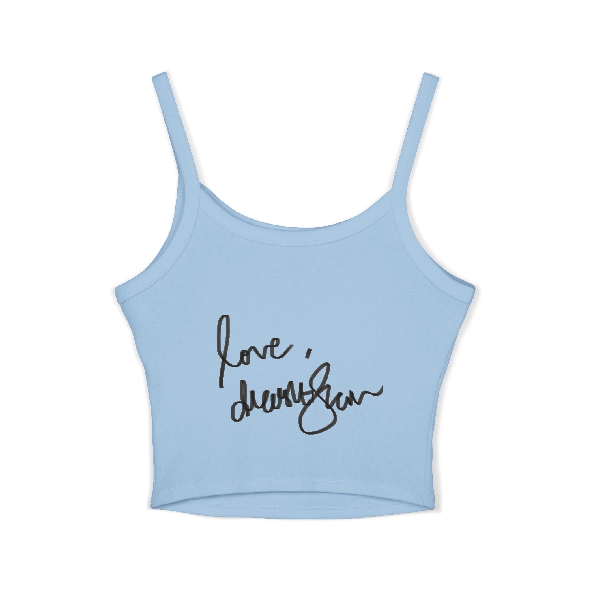 Mirror Portrait Crop Tank — "love, demi~gün" Signature Graphic