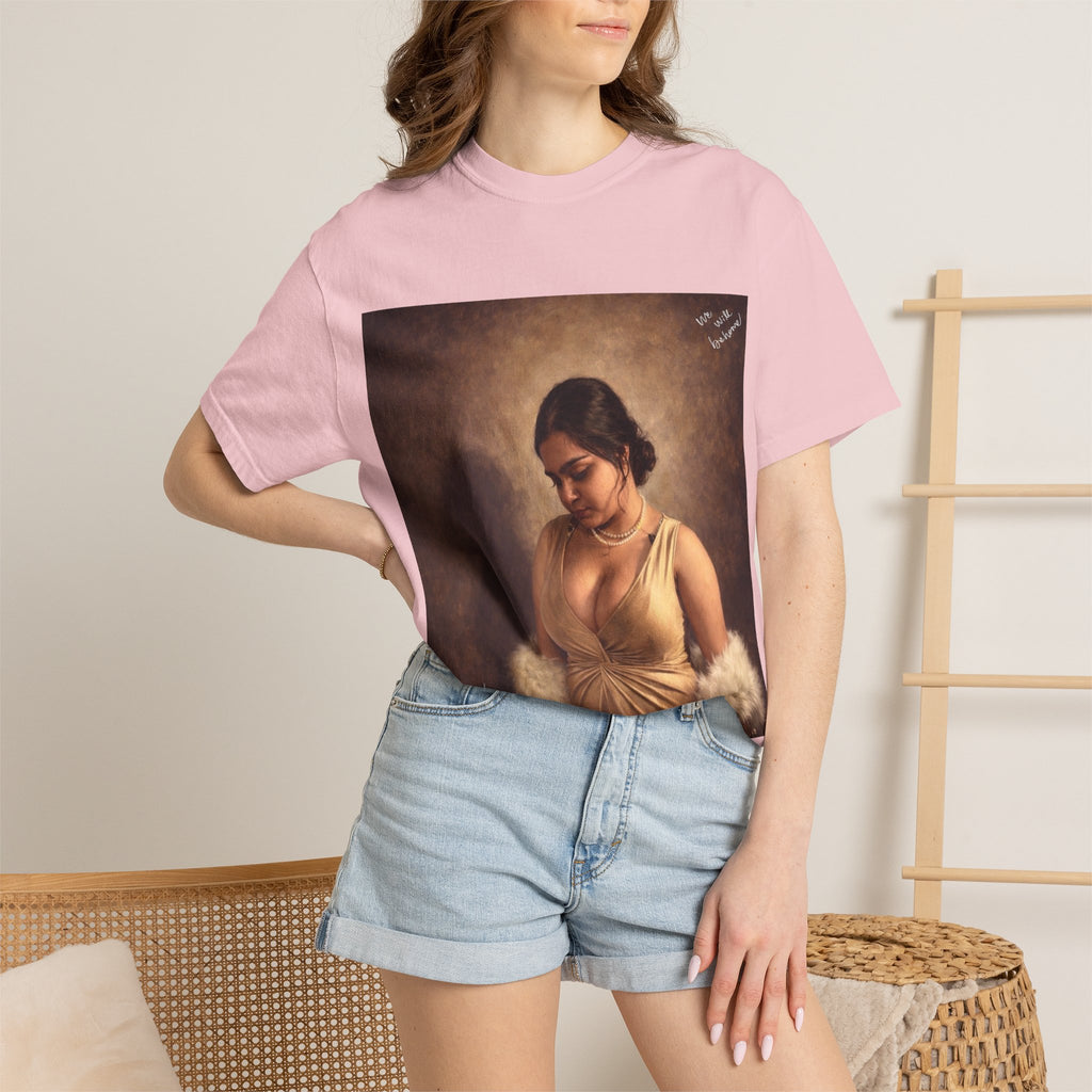 T-Shirt — Vintage Glam Portrait Tee with Signature "Love, Drashti"