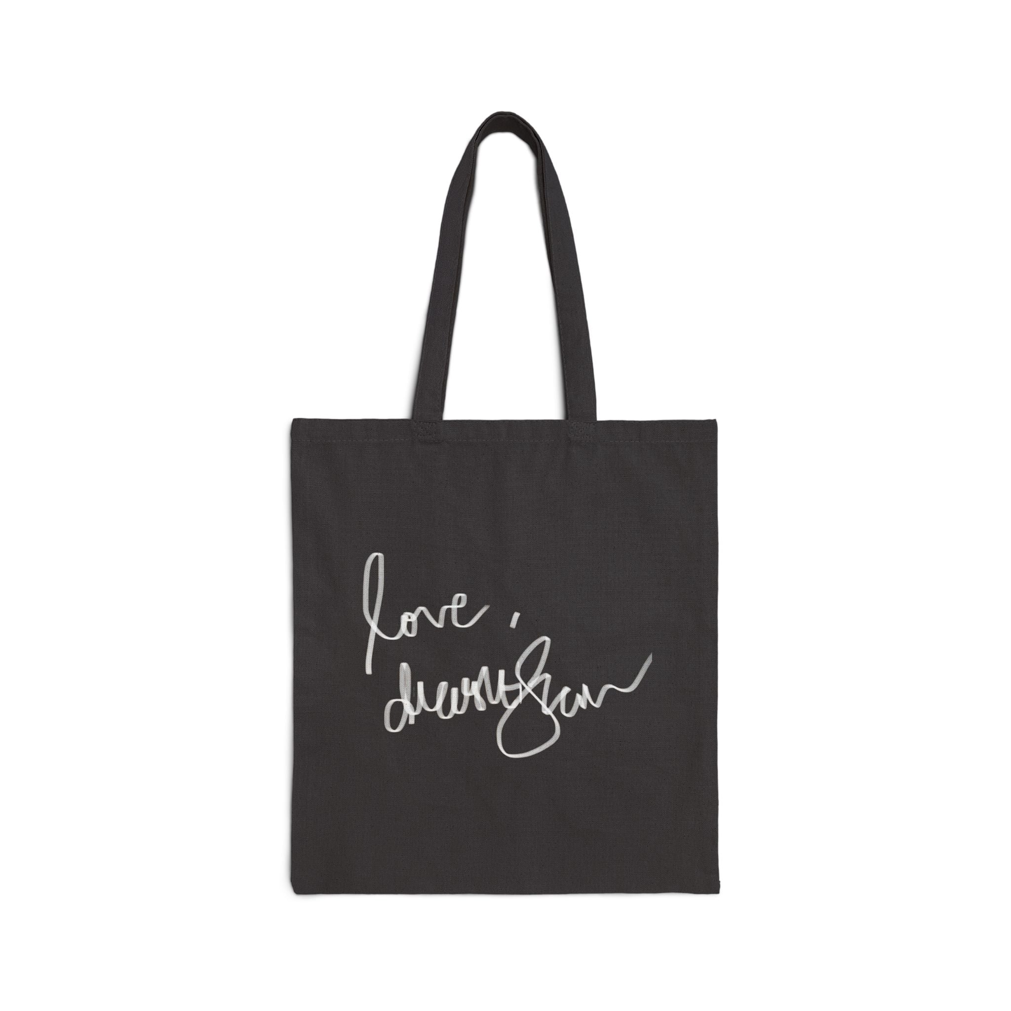 Tote Bag — Vintage Portrait “Love, [Signature]” Cotton Canvas Tote
