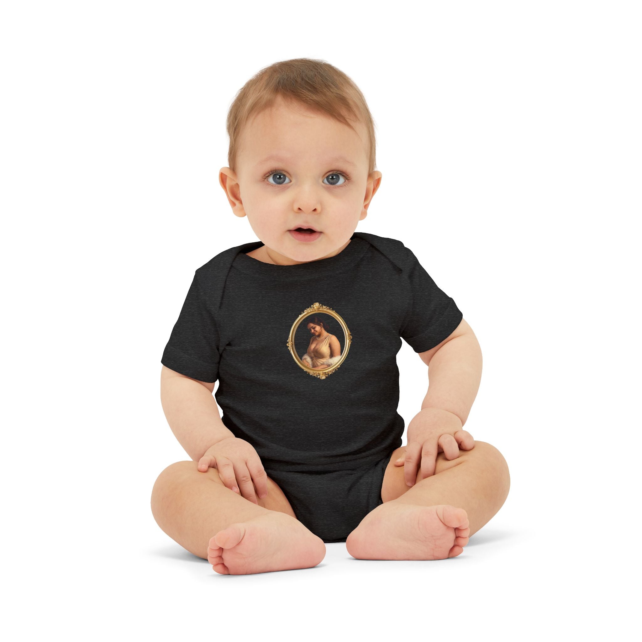 Infant Onesie with Vintage Cherub Portrait – Baby Bodysuit