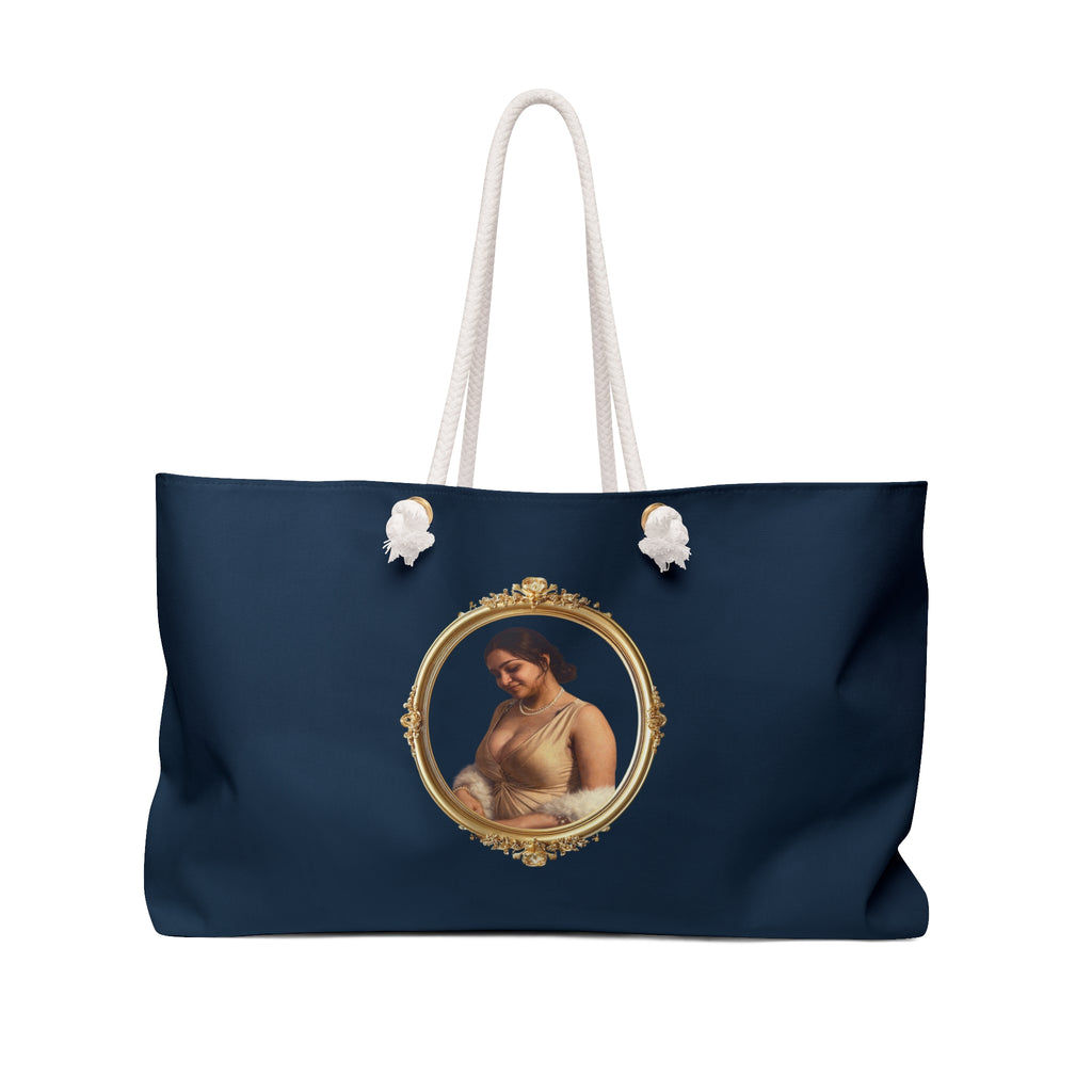 Vintage Portrait Weekender Bag — Classic Framed Lady Travel Tote