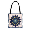 Mandala Floral Tote Bag — Navy 'Love, [Signature]' All-Over Print