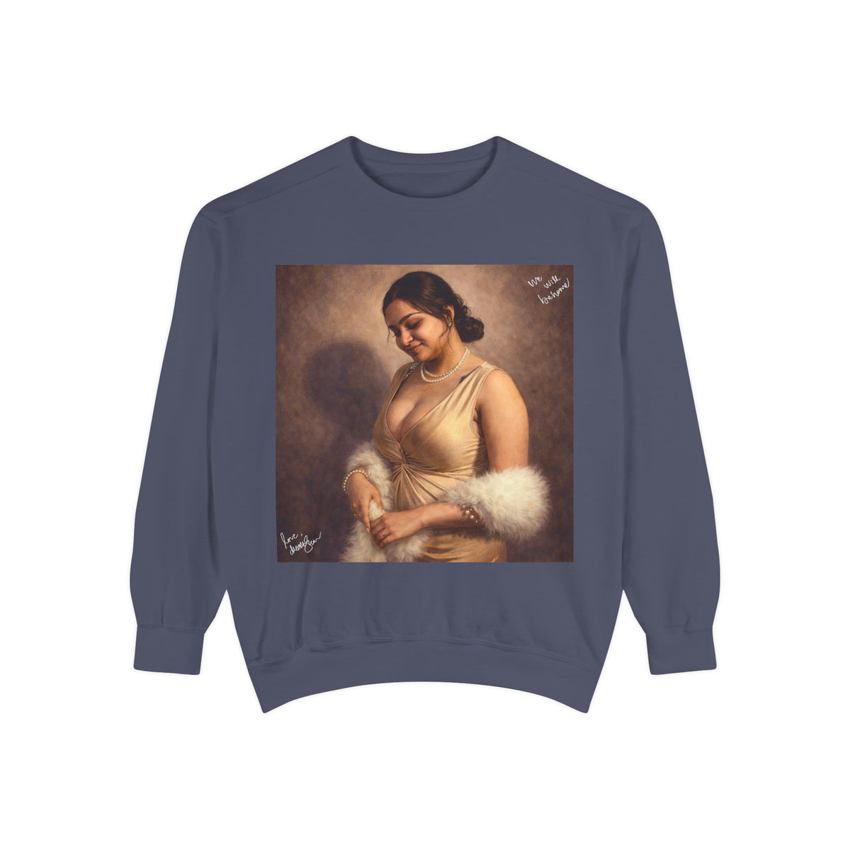 Drashti Portrait Sweatshirt — Vintage Frame Graphic Pullover