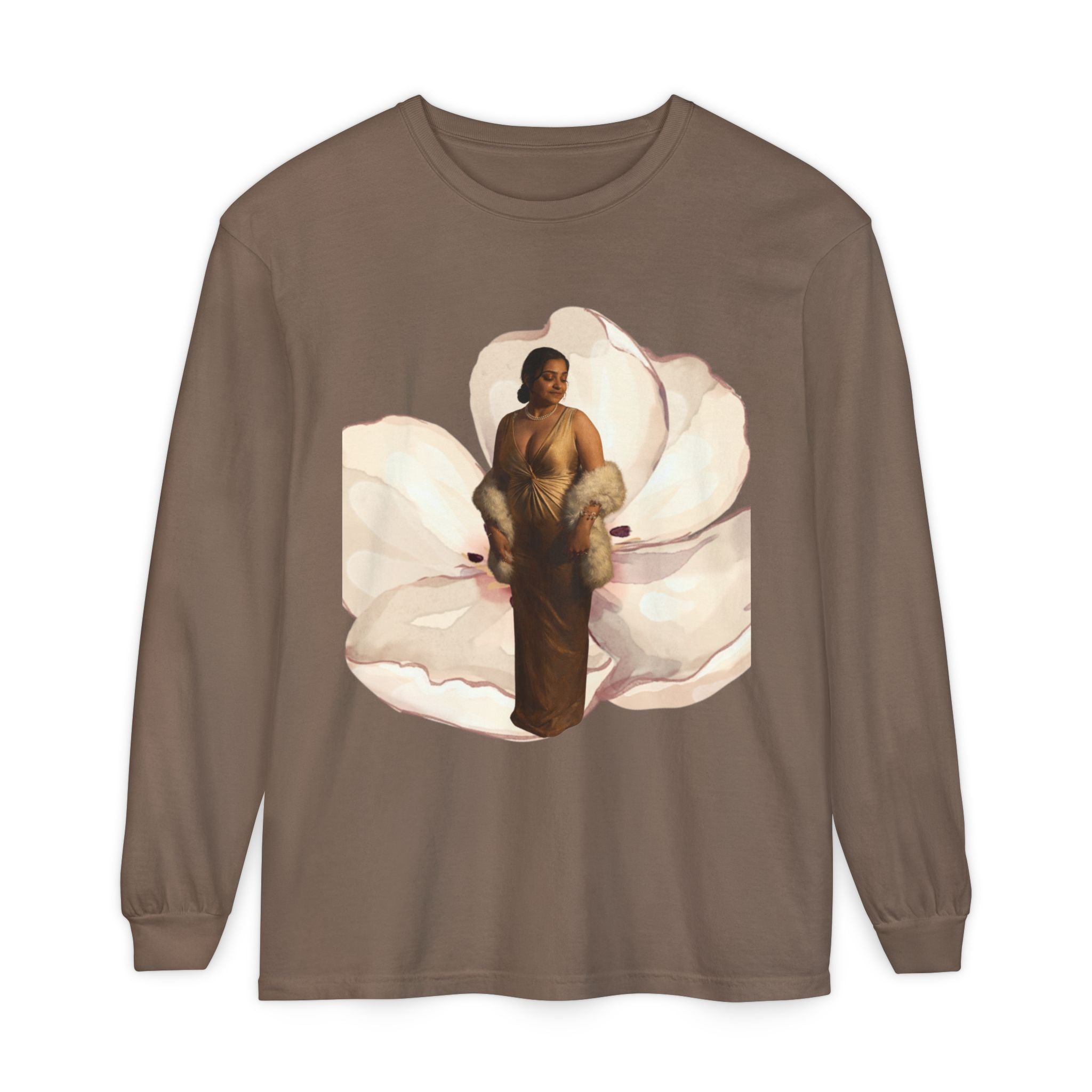 We Will Be Home Long Sleeve Tee — Floral Vintage Portrait Graphic