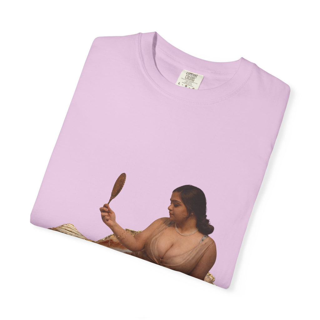 Venus Mirror T-Shirt — Nude Goddess Art Tee with 'Love, [Signature]' Back Print