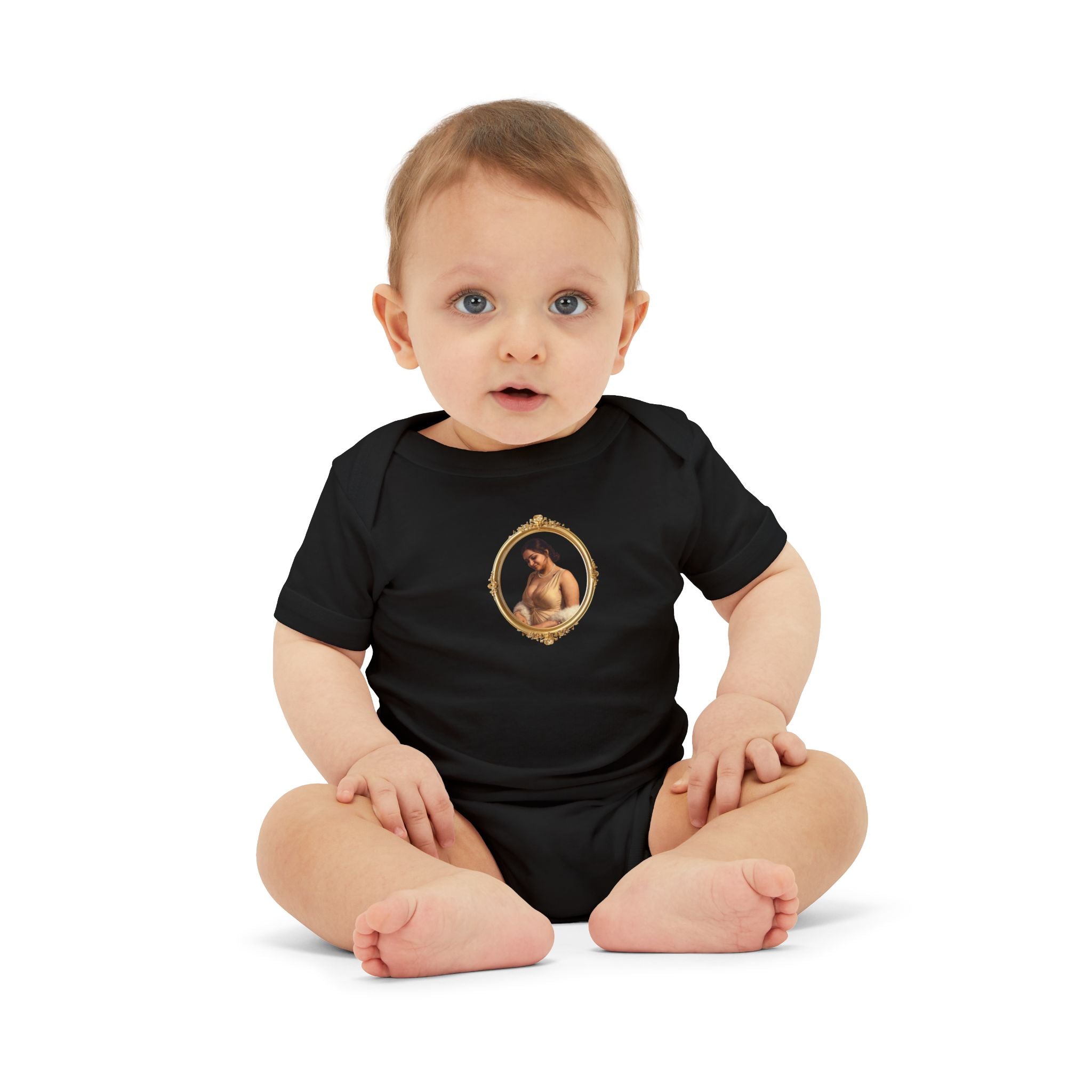 Infant Onesie with Vintage Cherub Portrait – Baby Bodysuit