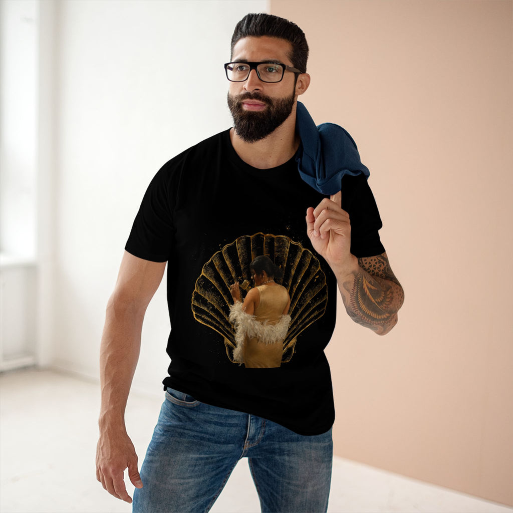 Vintage Vanity Tee — Antique Mirror & Shell Art Graphic T-Shirt