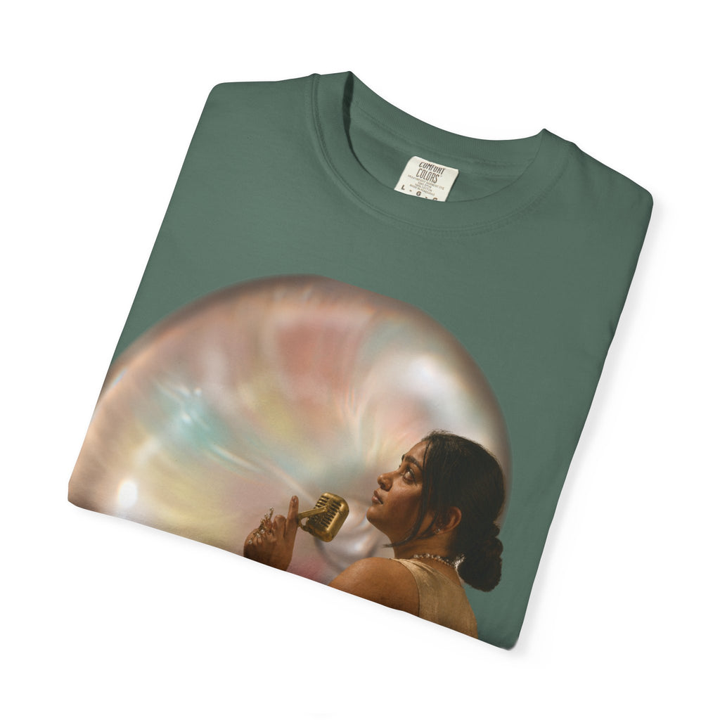 T‑Shirt — Retro Glam Woman with Iridescent Bubble | 'We Will Become' Graphic Tee