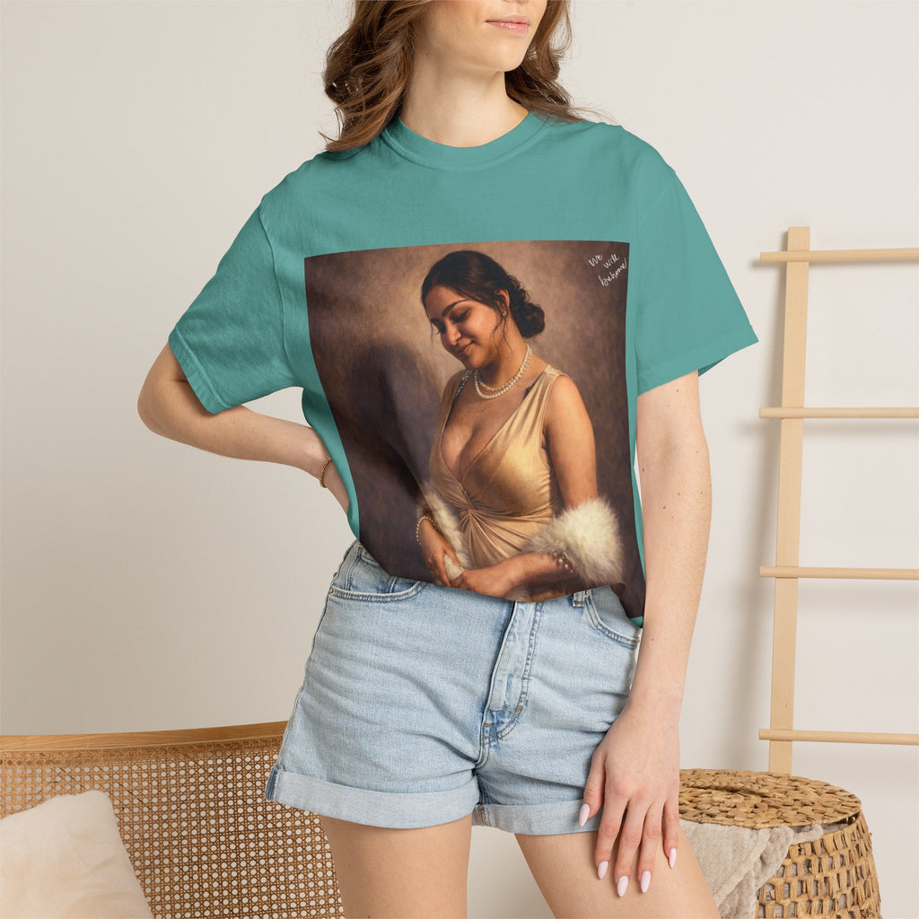 Portrait Graphic T-Shirt — Vintage Framed Lady Art Print