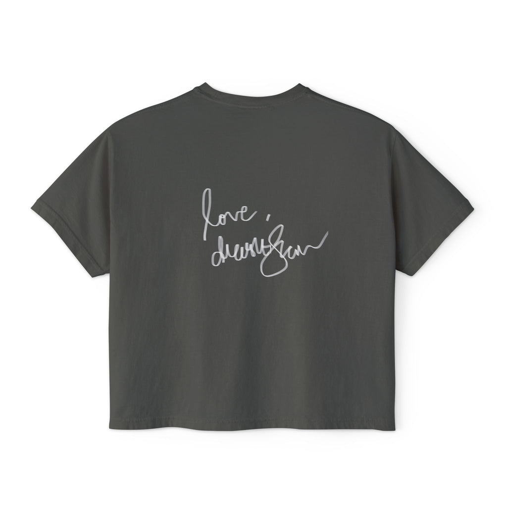 Boxy Tee — 'We Will Be Home' Vintage Angel Art Cropped T‑Shirt