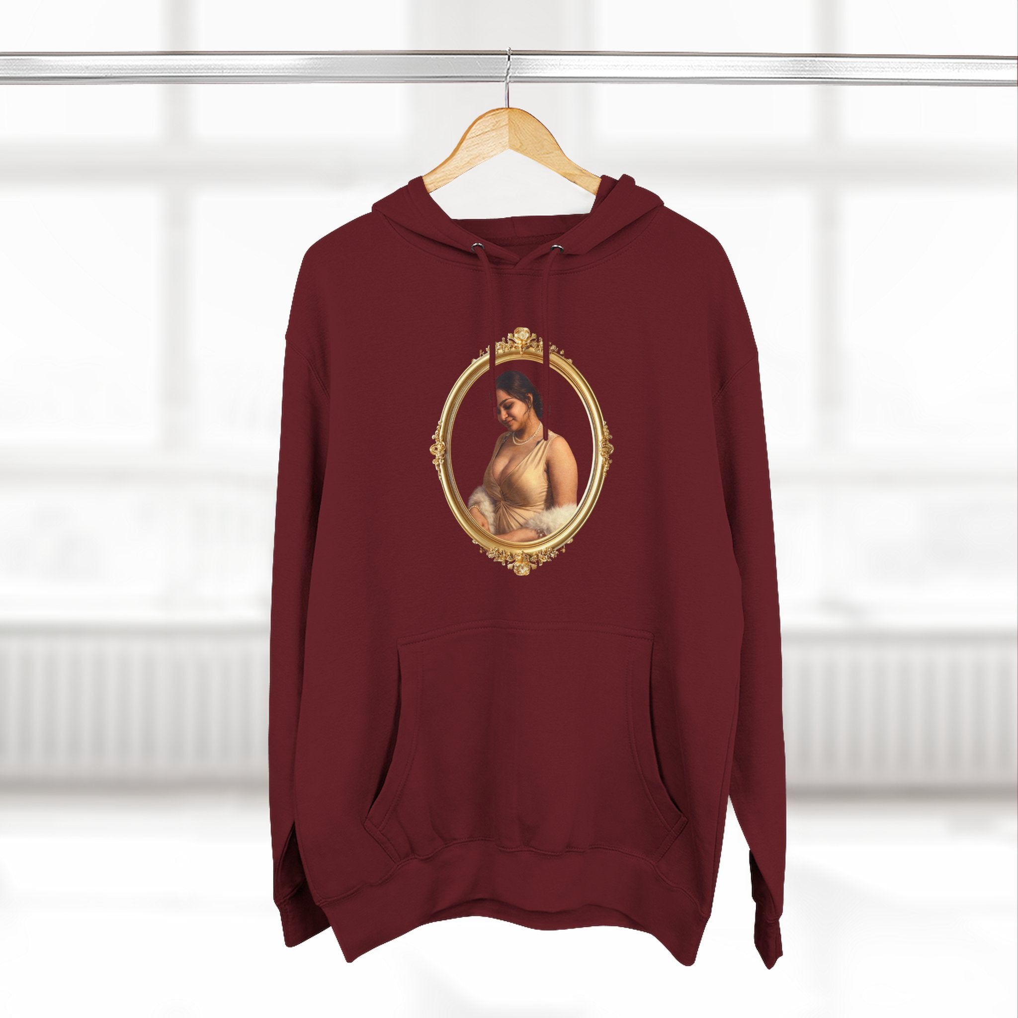 Portrait Hoodie — Vintage Frame Romantic Art Pullover