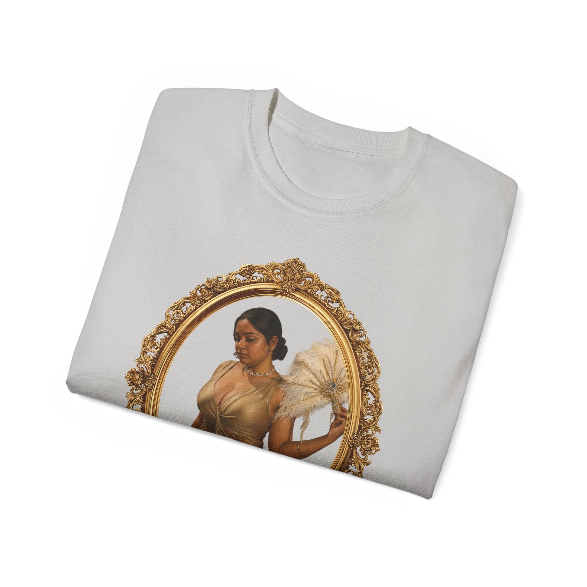 Angel Portrait T-Shirt — Vintage Gold Framed Guardian Tee