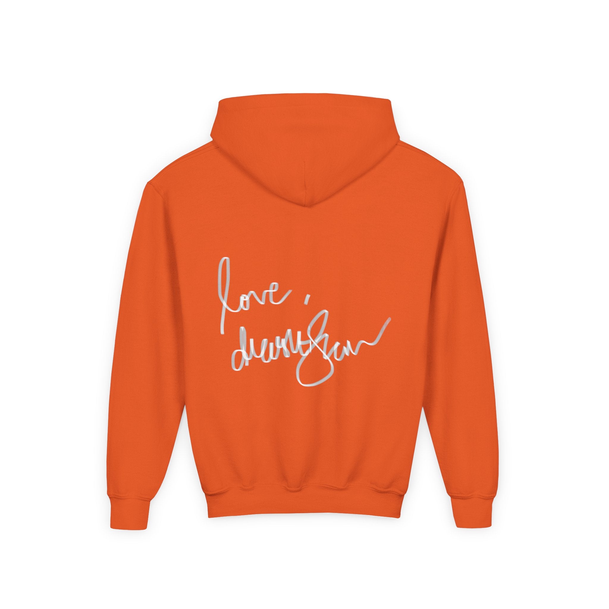 Youth Hoodie — Vintage Dancer Floral Graphic with “We Will Be Home” Back Script