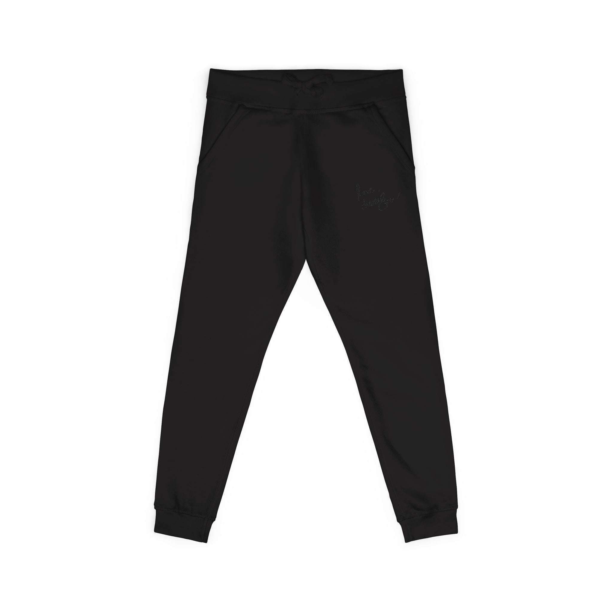 Embroidered Golden Lion Joggers — Cozy Fleece Sweatpants