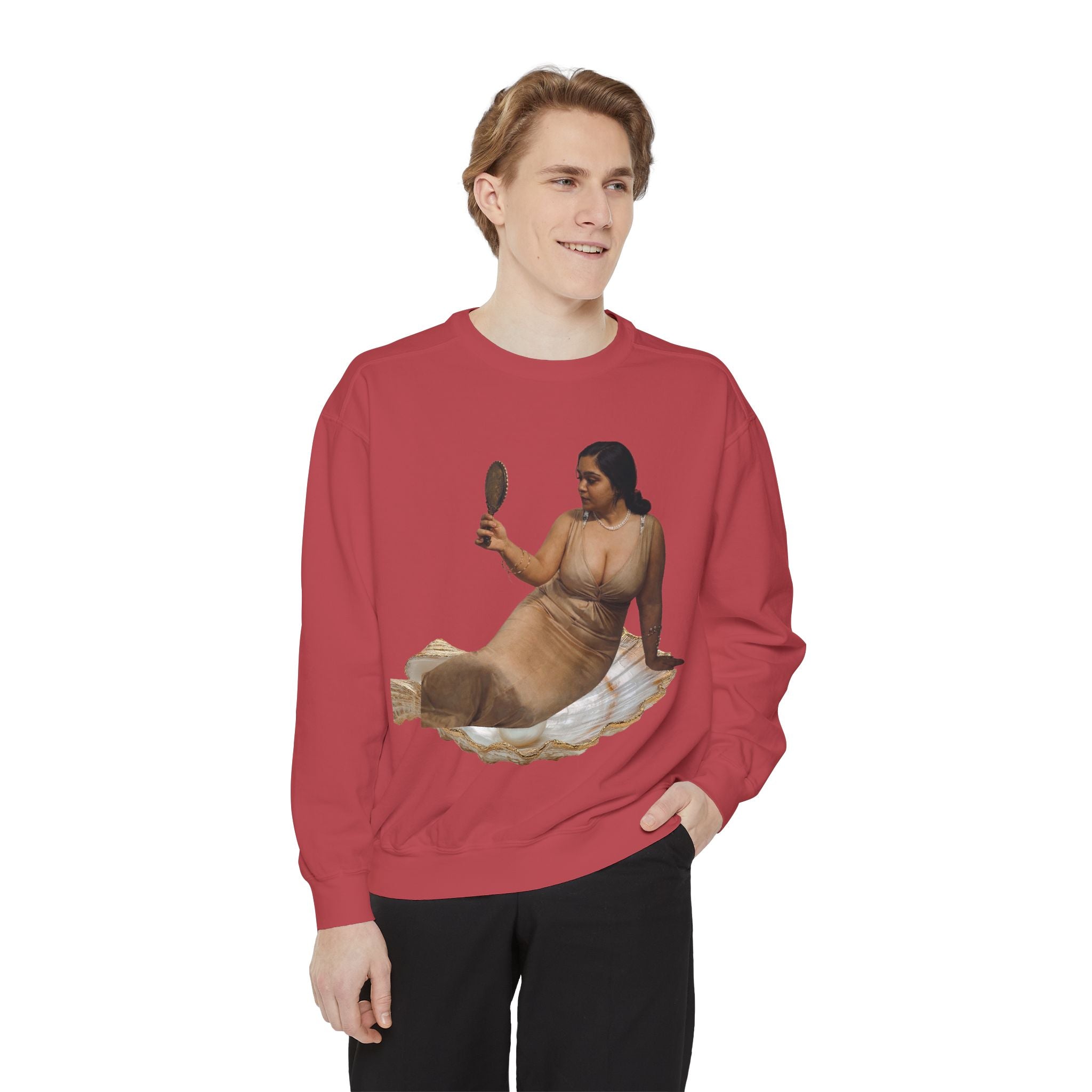 Reclining Muse Sweatshirt — 'We Will Be Home' Retro Art Graphic Crewneck