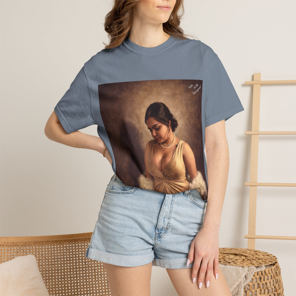 T-Shirt — Vintage Glam Portrait Tee with Signature "Love, Drashti"
