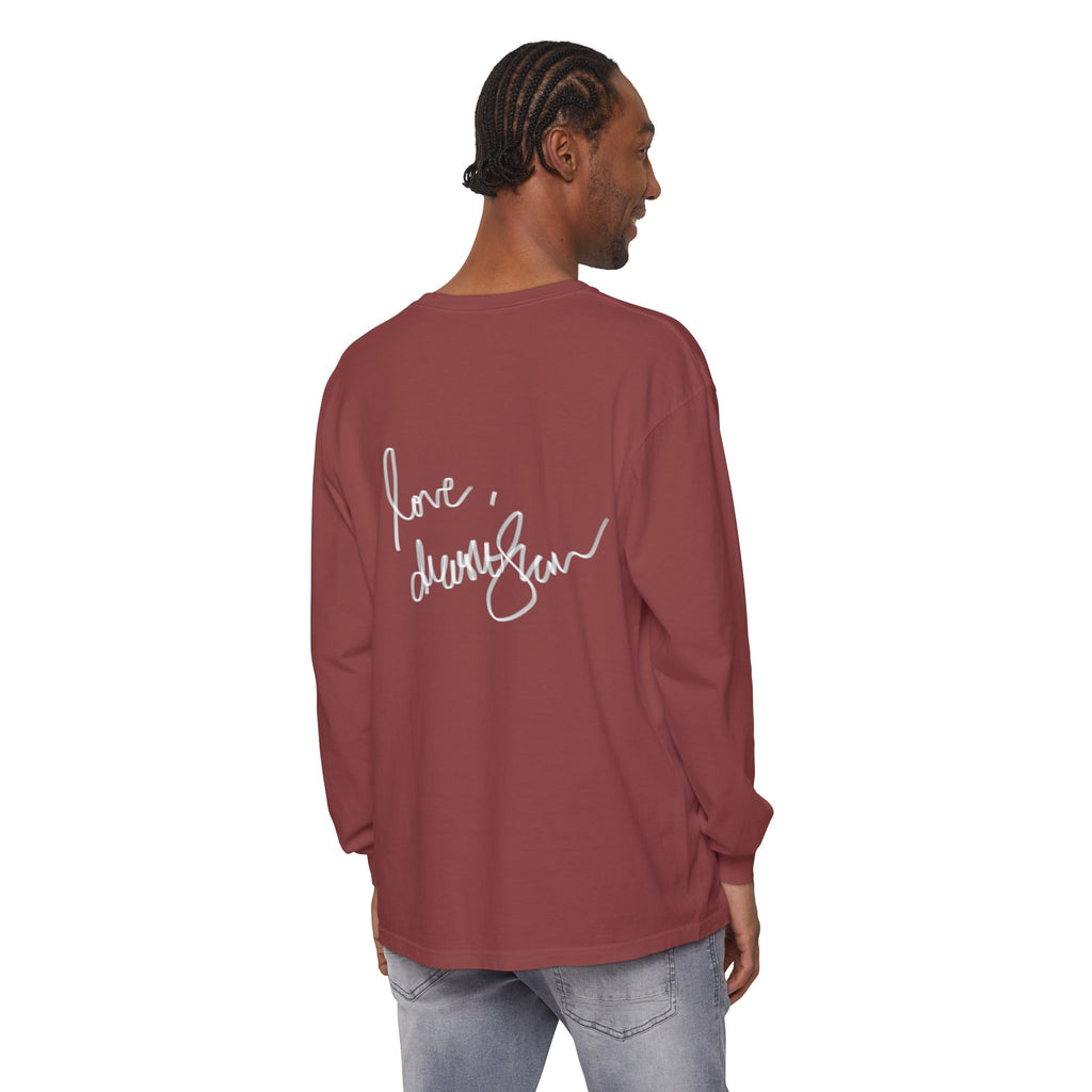Long Sleeve T-Shirt — “Love, Dua Lipa” Shell Goddess Graphic