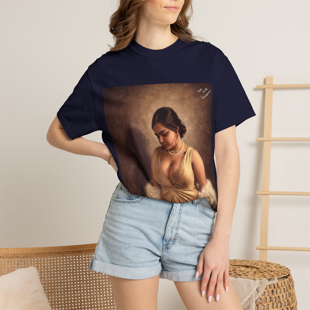 T-Shirt — Vintage Glam Portrait Tee with Signature "Love, Drashti"