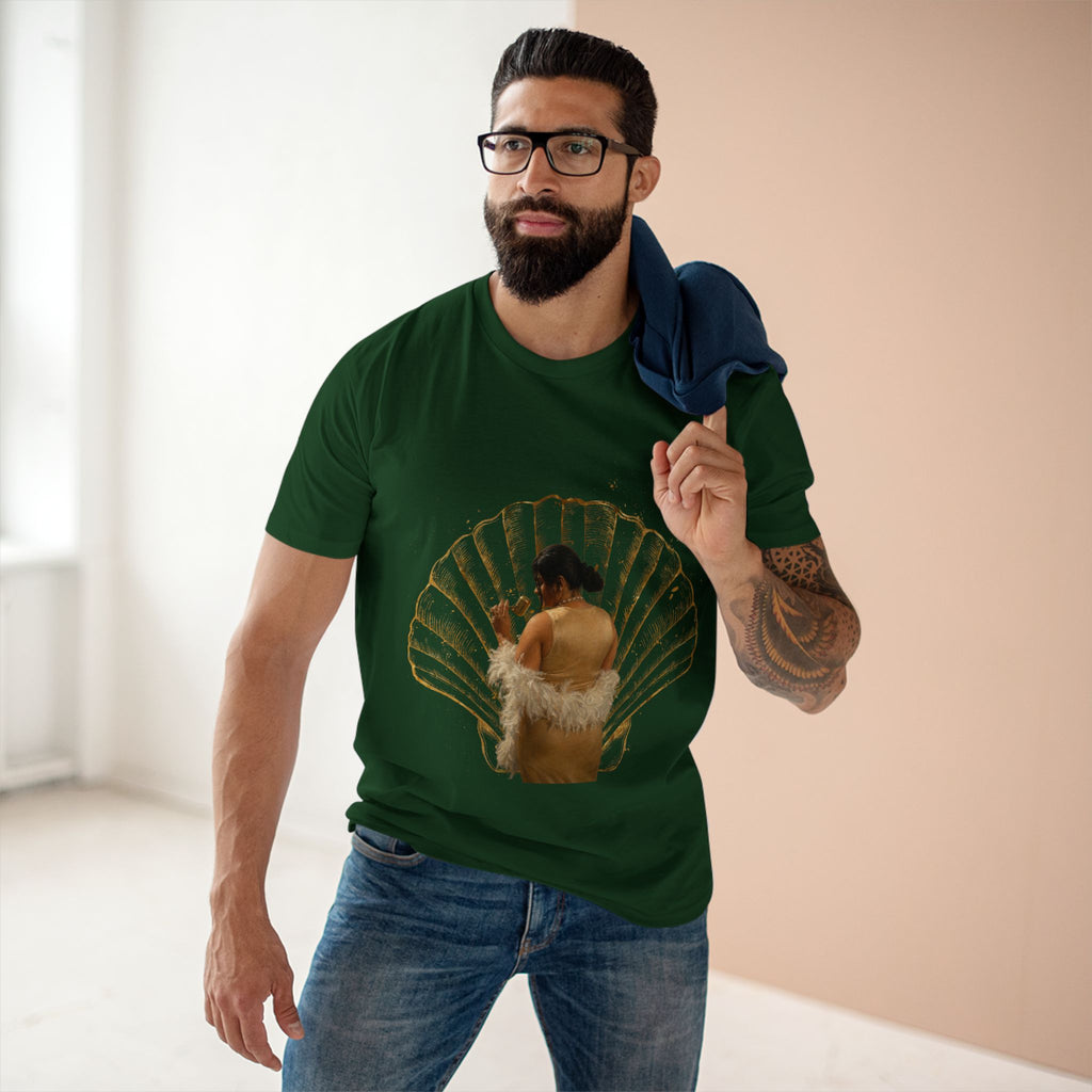 Vintage Vanity Tee — Antique Mirror & Shell Art Graphic T-Shirt