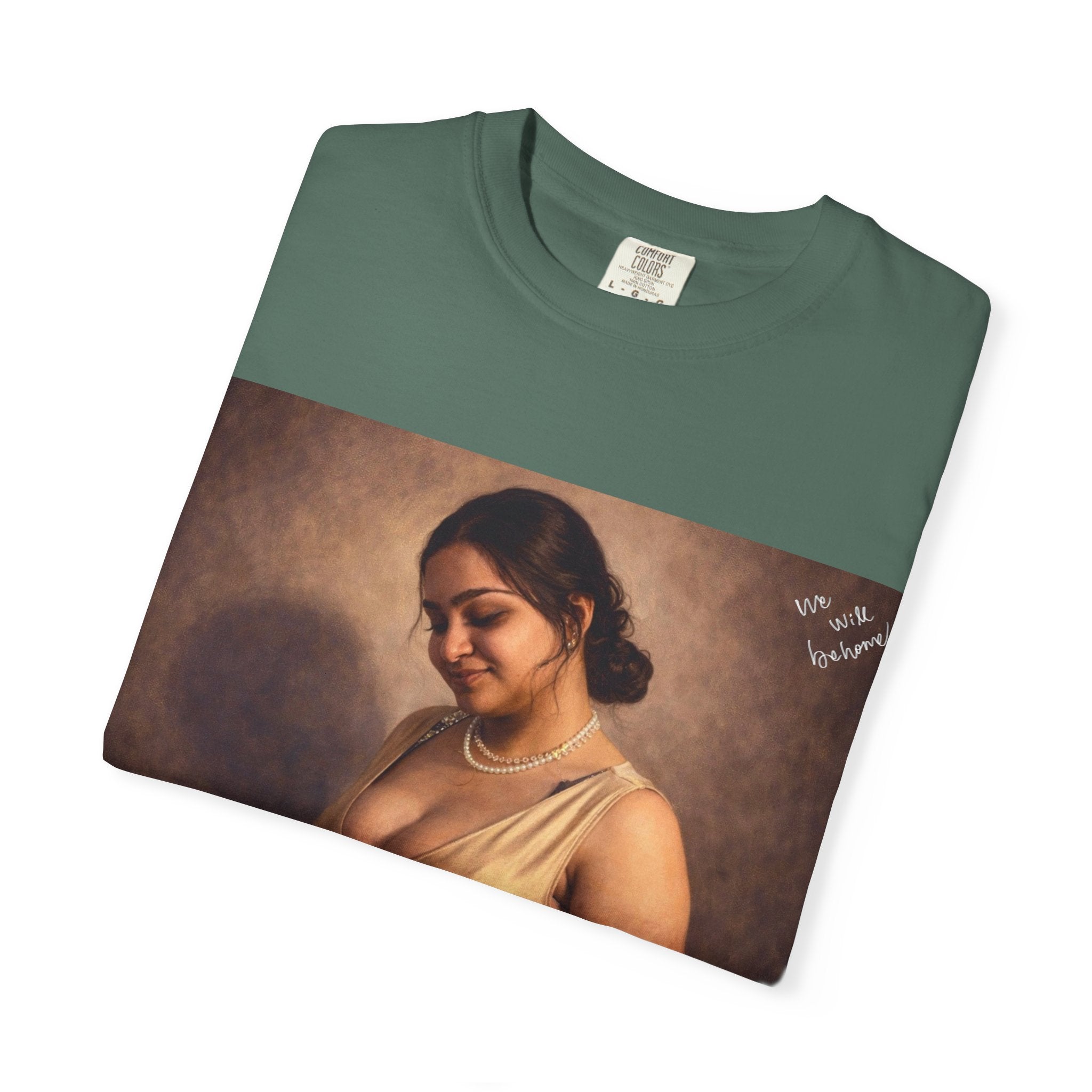 Portrait Graphic T-Shirt — Vintage Framed Lady Art Print